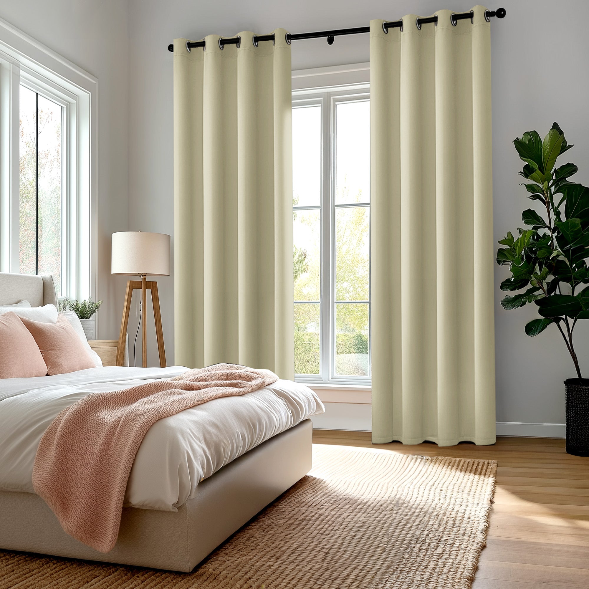 Deconovo Blackout Curtains for Bedroom & Living Room, Thermal Insulated Room Darkening Drapes, Grommet Panels Set of 2