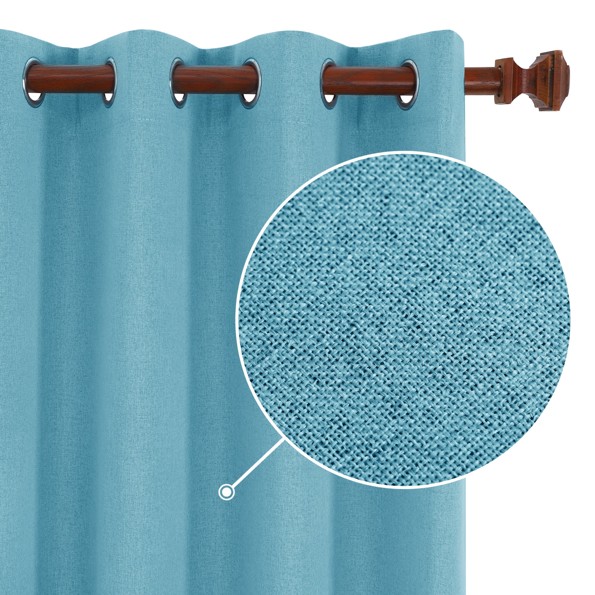 Deconovo 100% Blackout Faux Linen Curtains 2 Panels – Multiple Sizes
