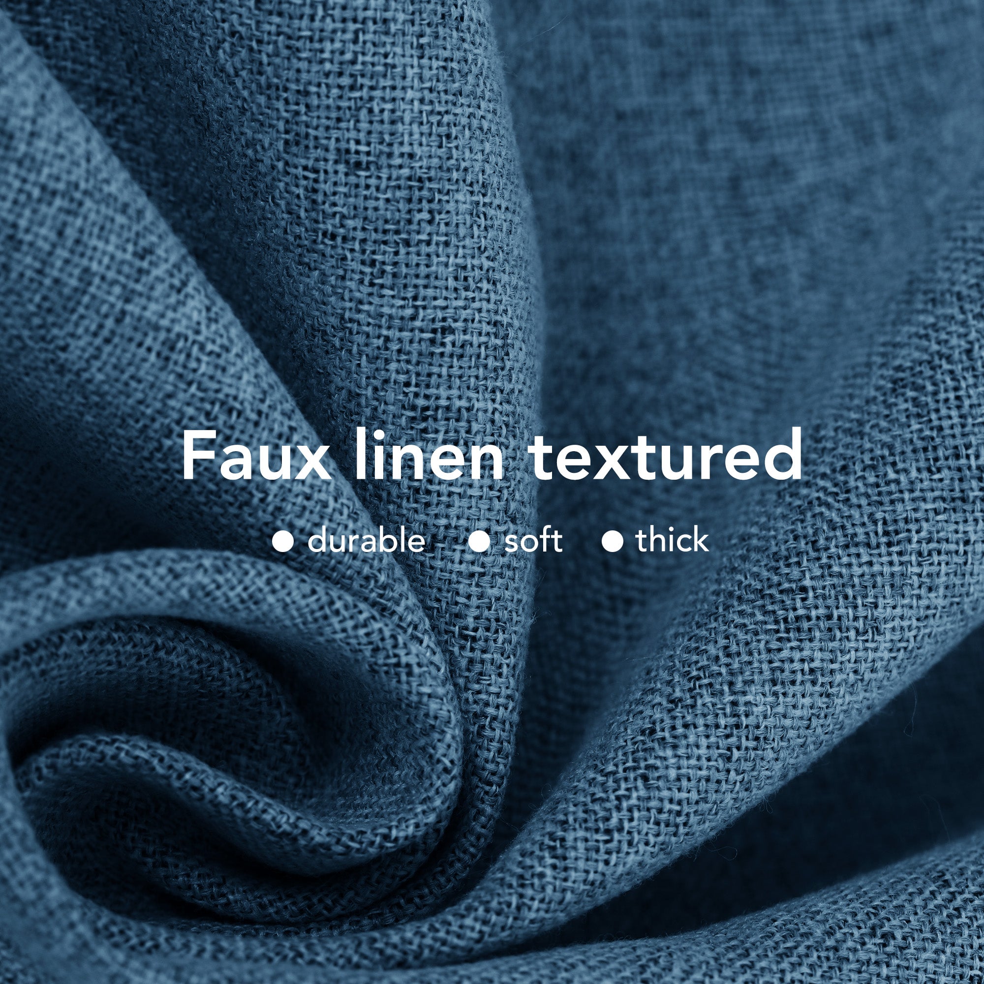 Deconovo 100% Blackout Faux Linen Curtains 2 Panels – Multiple Sizes