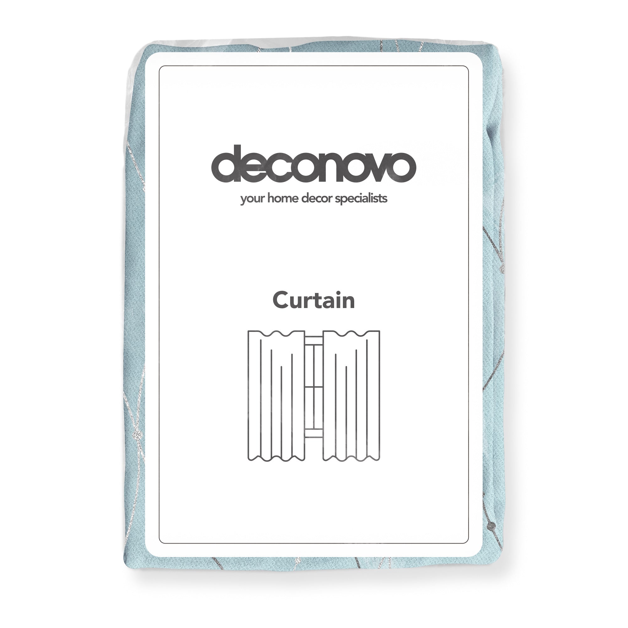 Deconovo Wave Line with Dots Blackout Curtains, 42-Inch Wide, 2 Panels