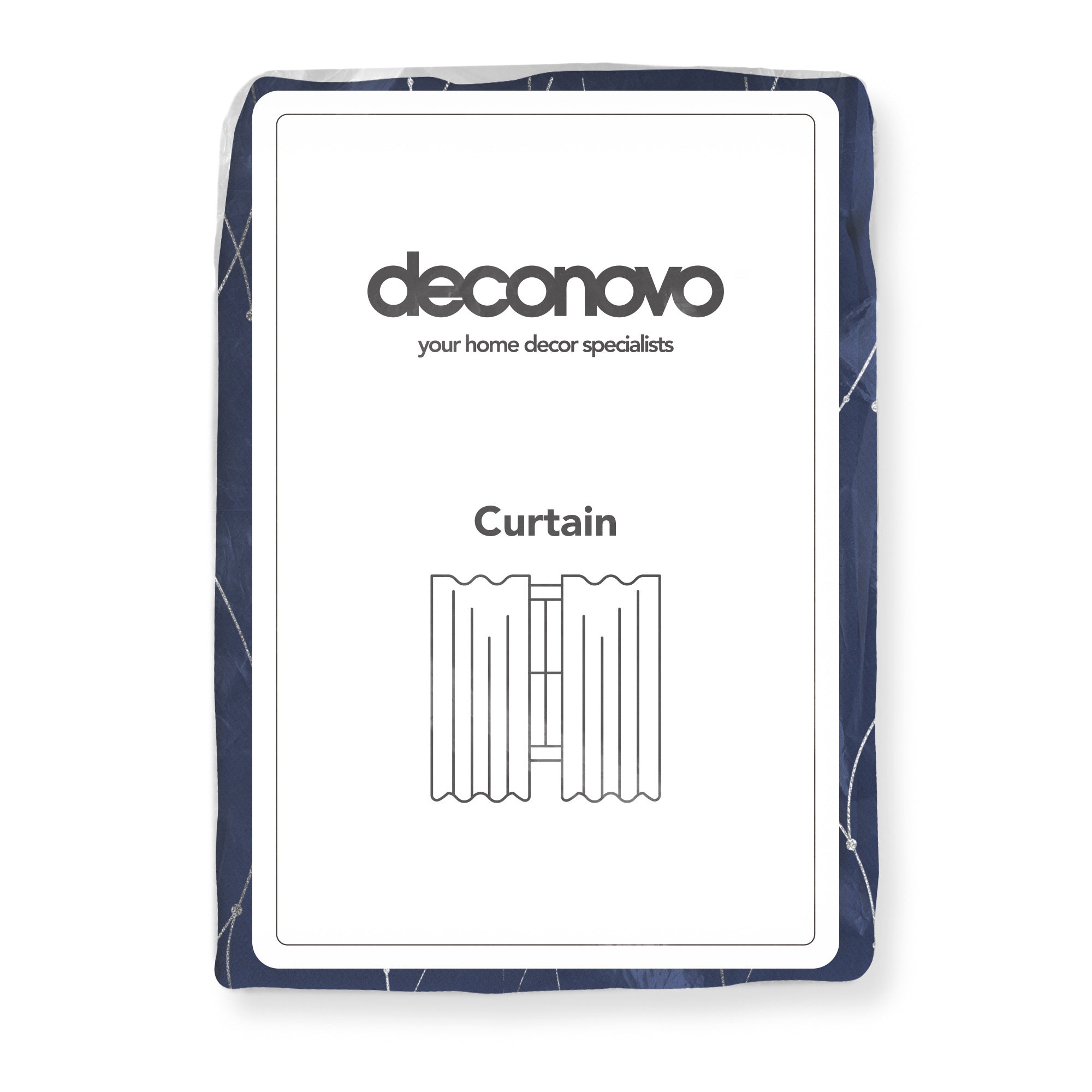 Deconovo Wave Line with Dots Blackout Curtains, 42-Inch Wide, 2 Panels