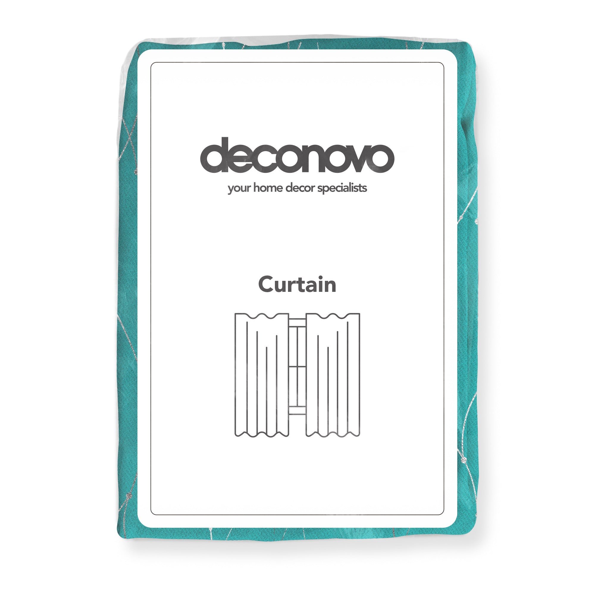 Deconovo Wave Line with Dots Blackout Curtains, 42-Inch Wide, 2 Panels