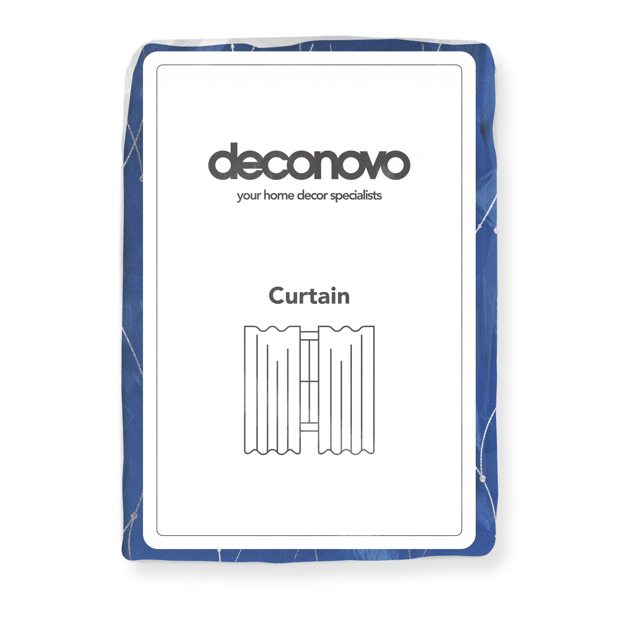 Deconovo Wave Line with Dots Blackout Curtains, 42-Inch Wide, 2 Panels