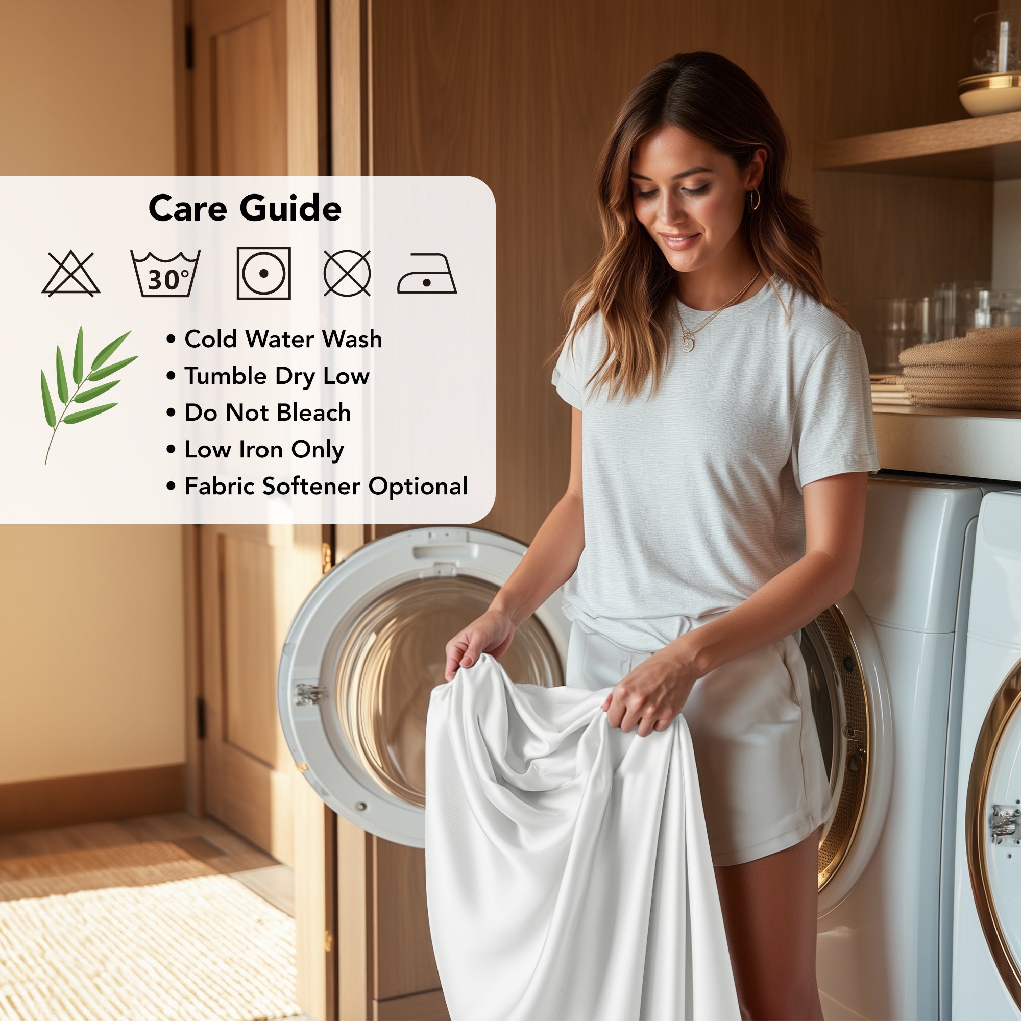 Deconovo Bamboo Viscose Satin Sheet Set, Breathable Cooling Bedding with Fitted Sheet and Pillowcases