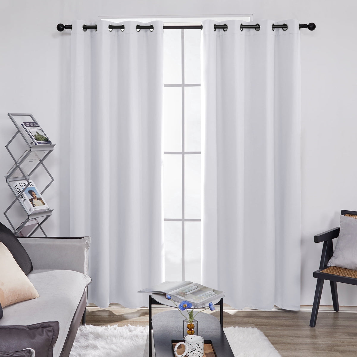 ZOPZO Curtains & Valances, Greyish White