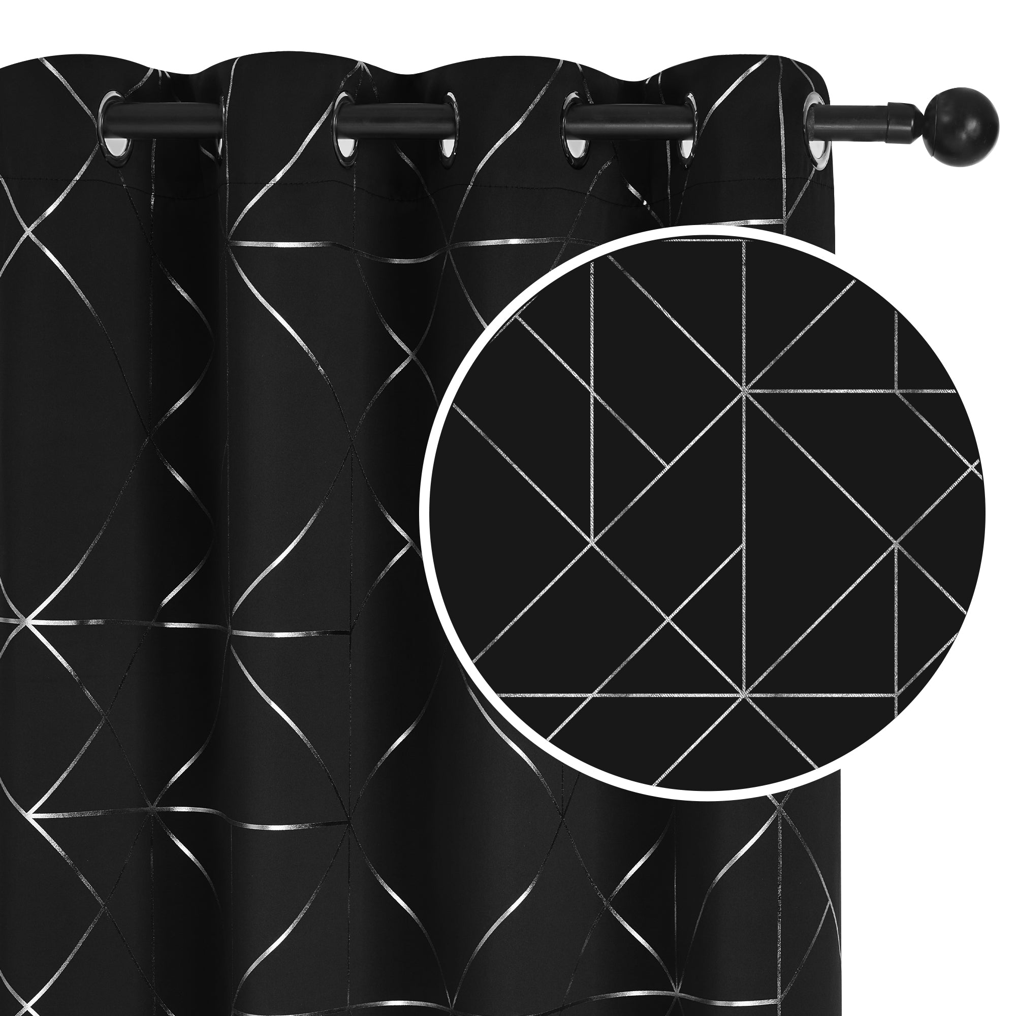 Deconovo Women’s Size Neutral Patterned Blackout Curtains 2 Panels