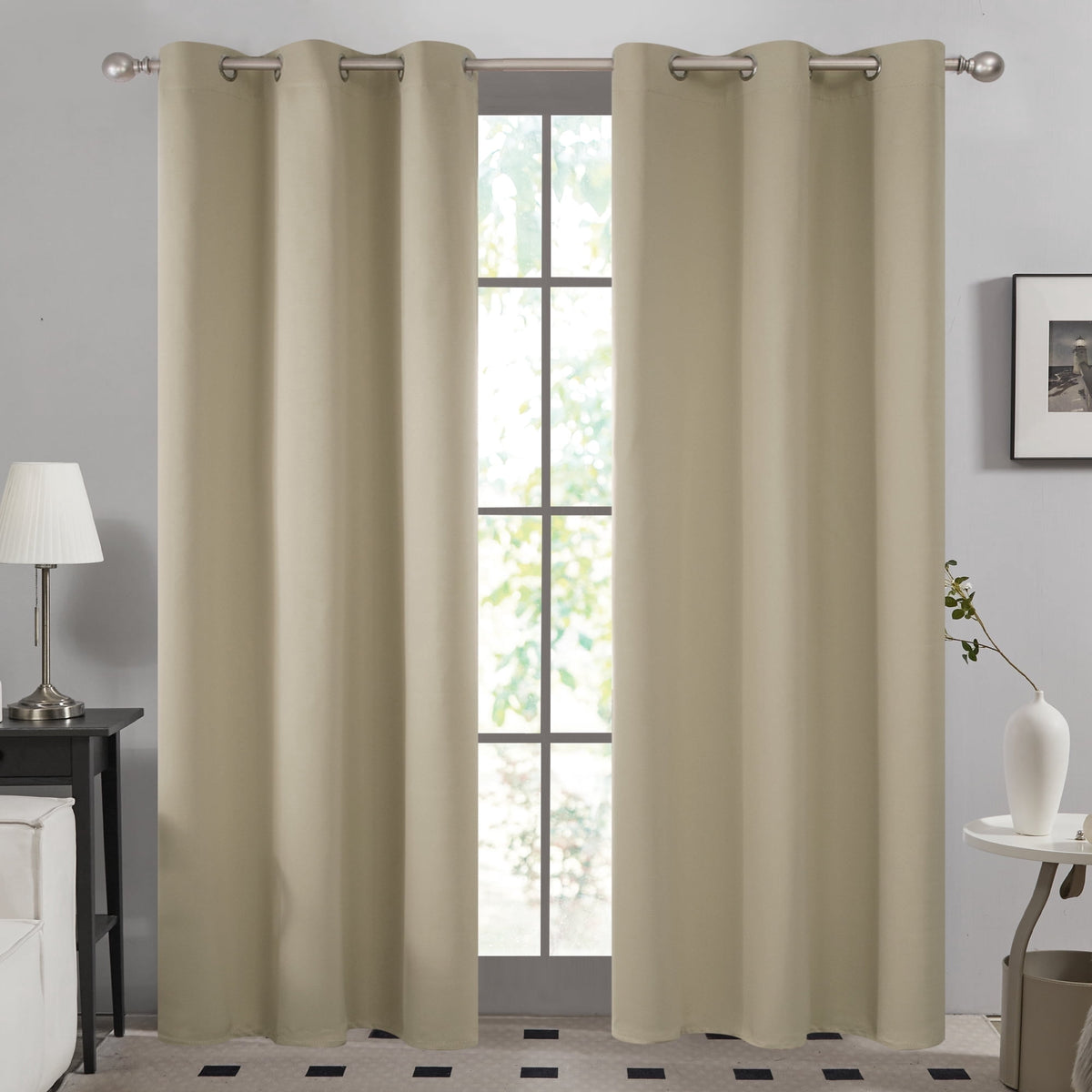 ZOPZO blackout curtain, Beige, 42W x 84L inches, 1 panel