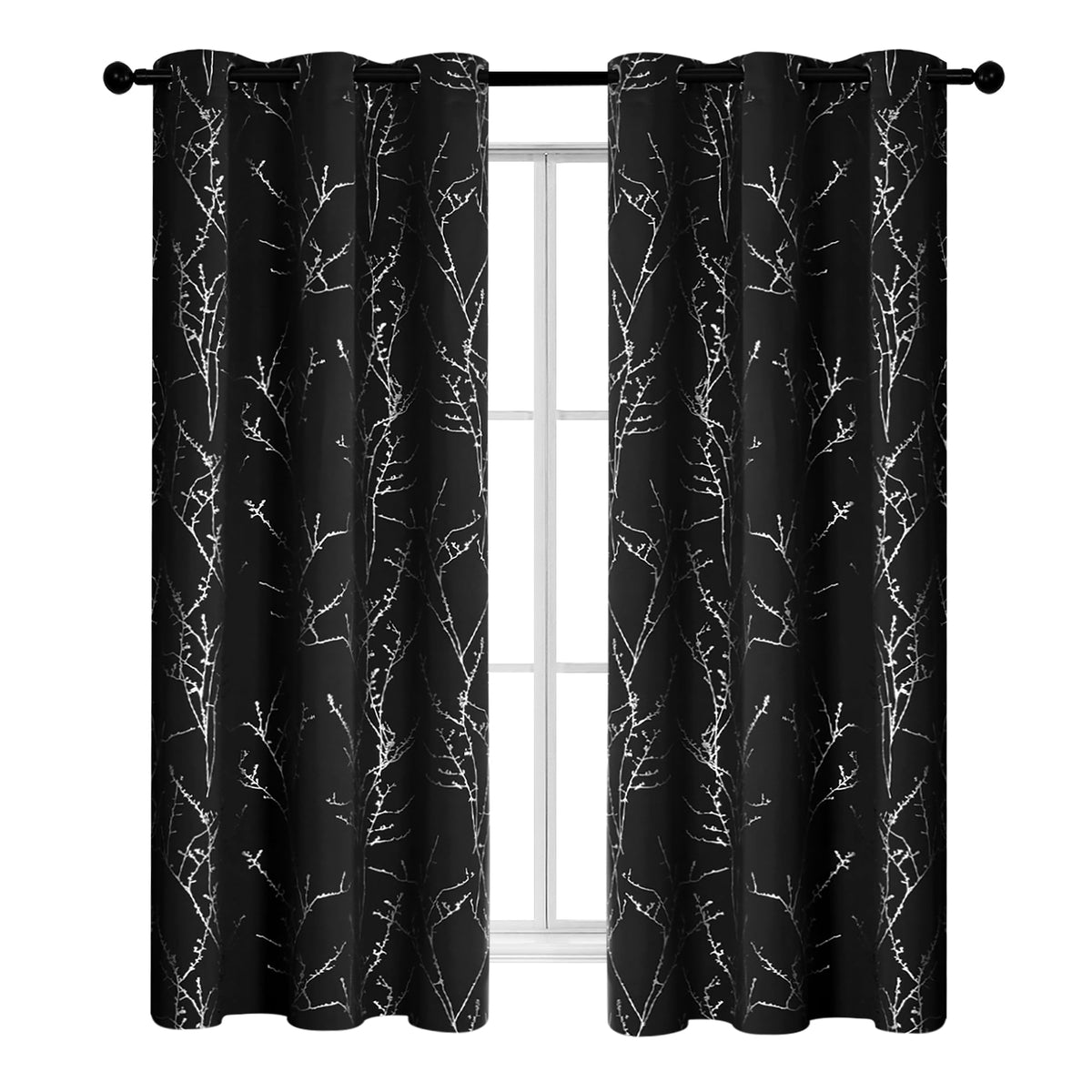 ZOPZO Curtains & Valances, Black