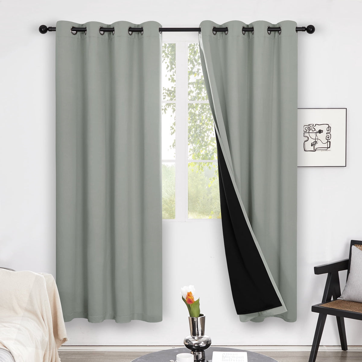 ZOPZO Curtains & Valances, Light Gray