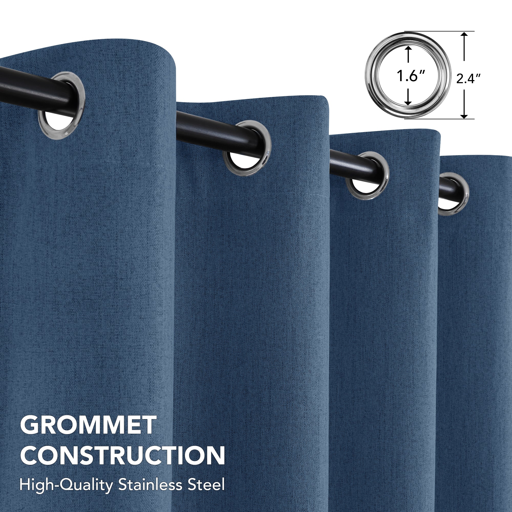 Deconovo Linen Blackout Curtains 2 Panels – Grommet Top, OEKO-TEX