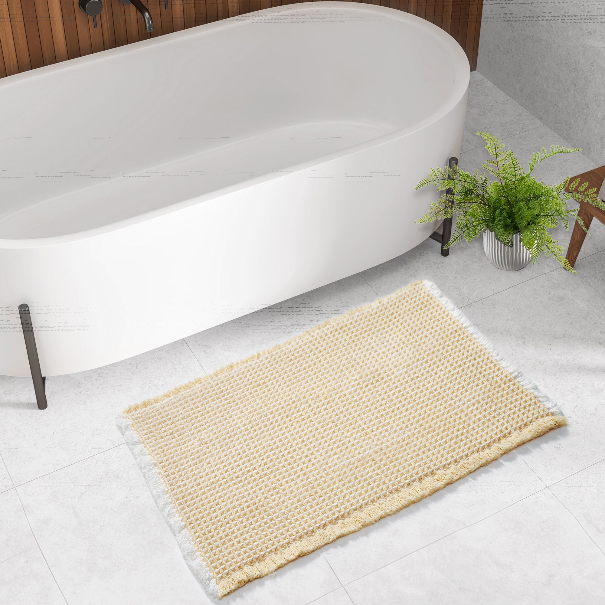 Deconovo Waffle Grid Bathroom Floor Mat Non Slip Absorbent Rug