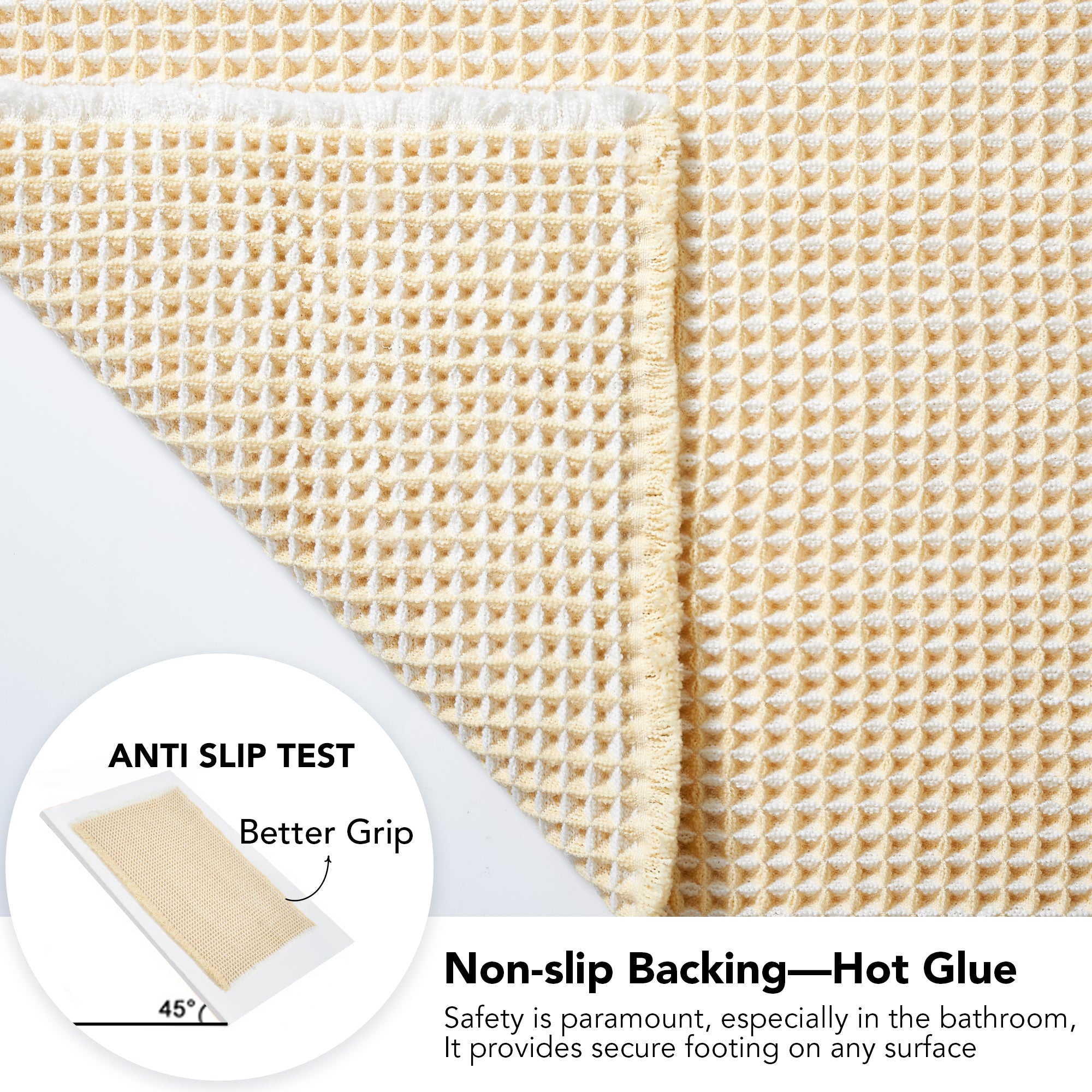 Deconovo Waffle Grid Bathroom Floor Mat Non Slip Absorbent Rug