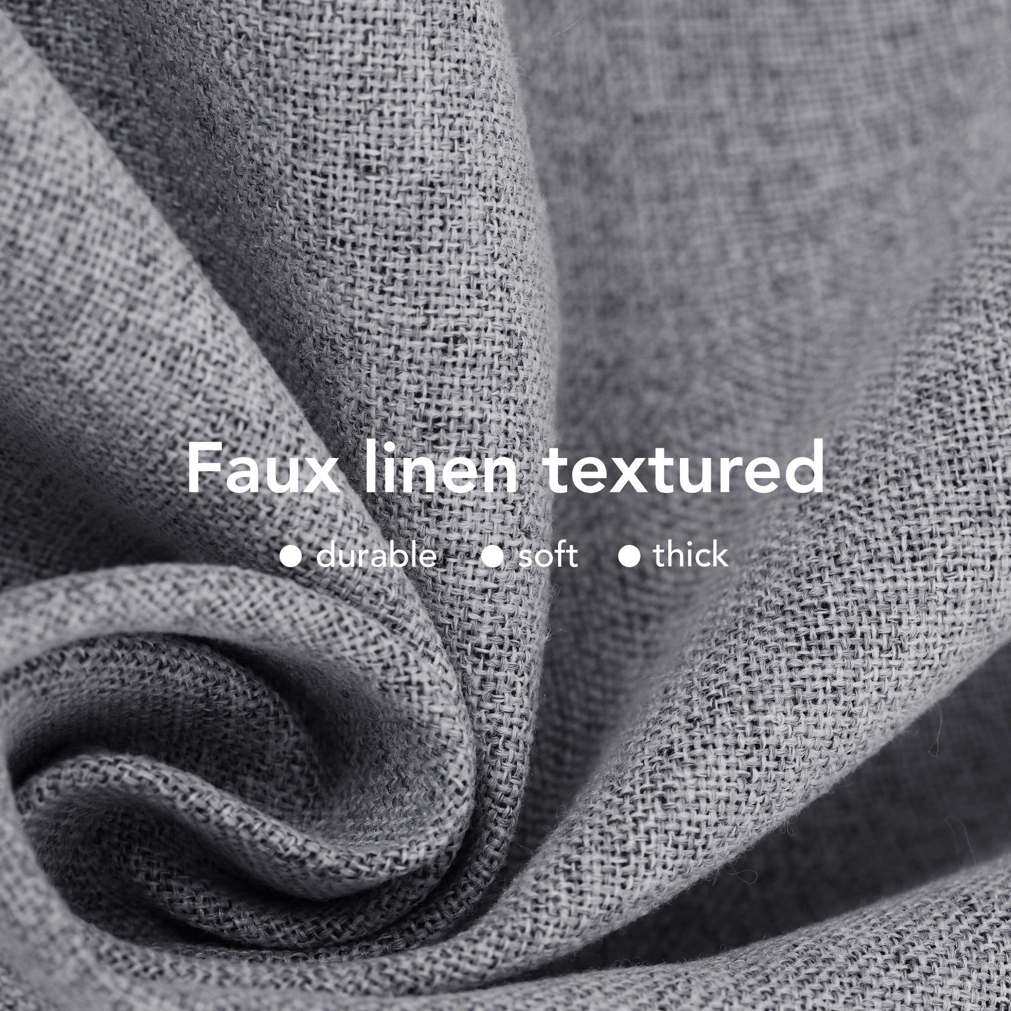 Deconovo 100% Blackout Faux Linen Curtains 2 Panels – Multiple Sizes