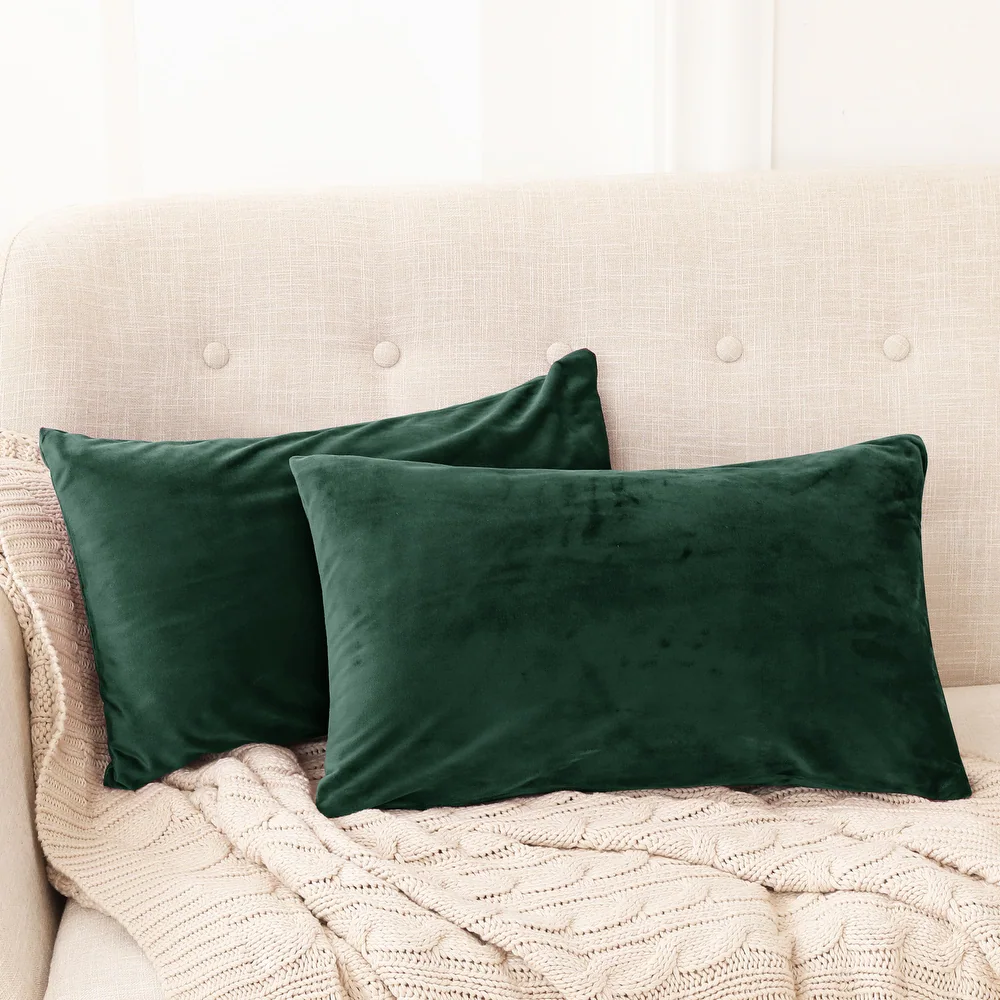 Deconovo Velvet Soft Throw Pillow Covers, Decorative Accent Cushion Covers, Set of 2