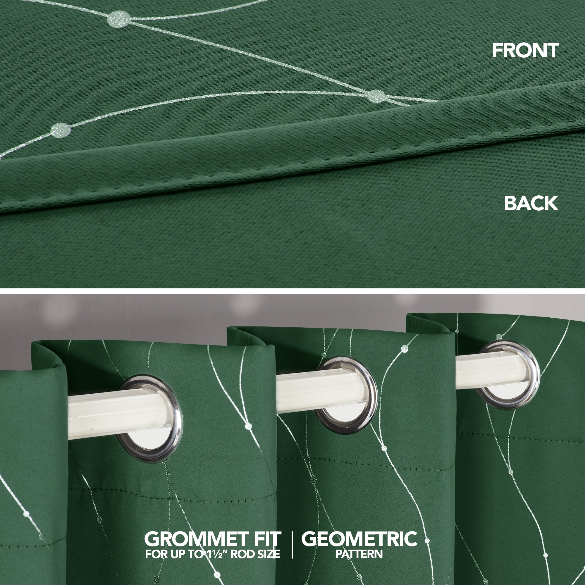 Deconovo Wave Line with Dots Blackout Curtains 52" W (2 Panels)