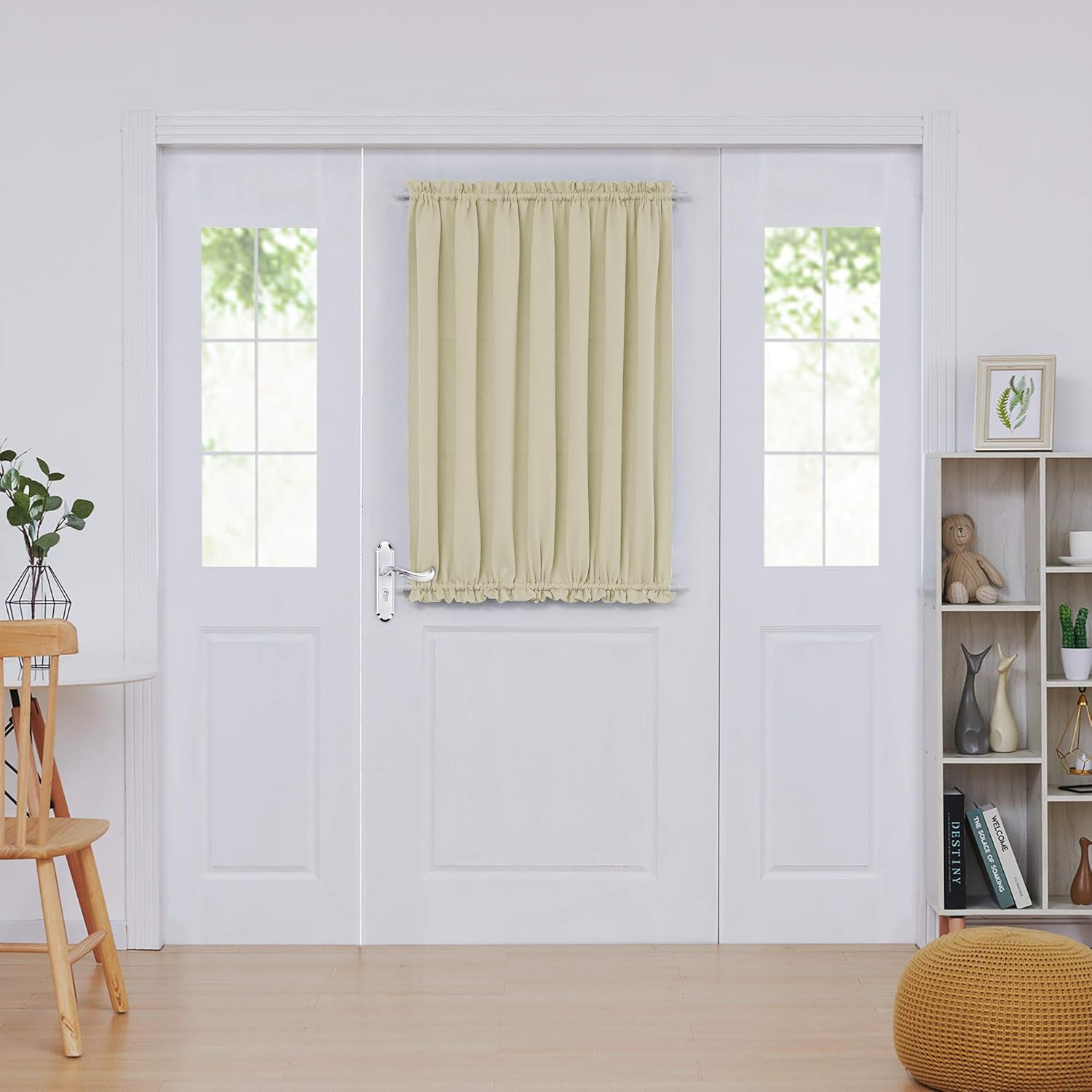 Deconovo Blackout Door Curtain Panel with Adjustable Tieback for Glass Doors, Solid Color, 1 Panel