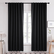 Deconovo Room Darkening Thermal Curtains, 2 Panels, Back Tab & Rod Pocket, Solid Color