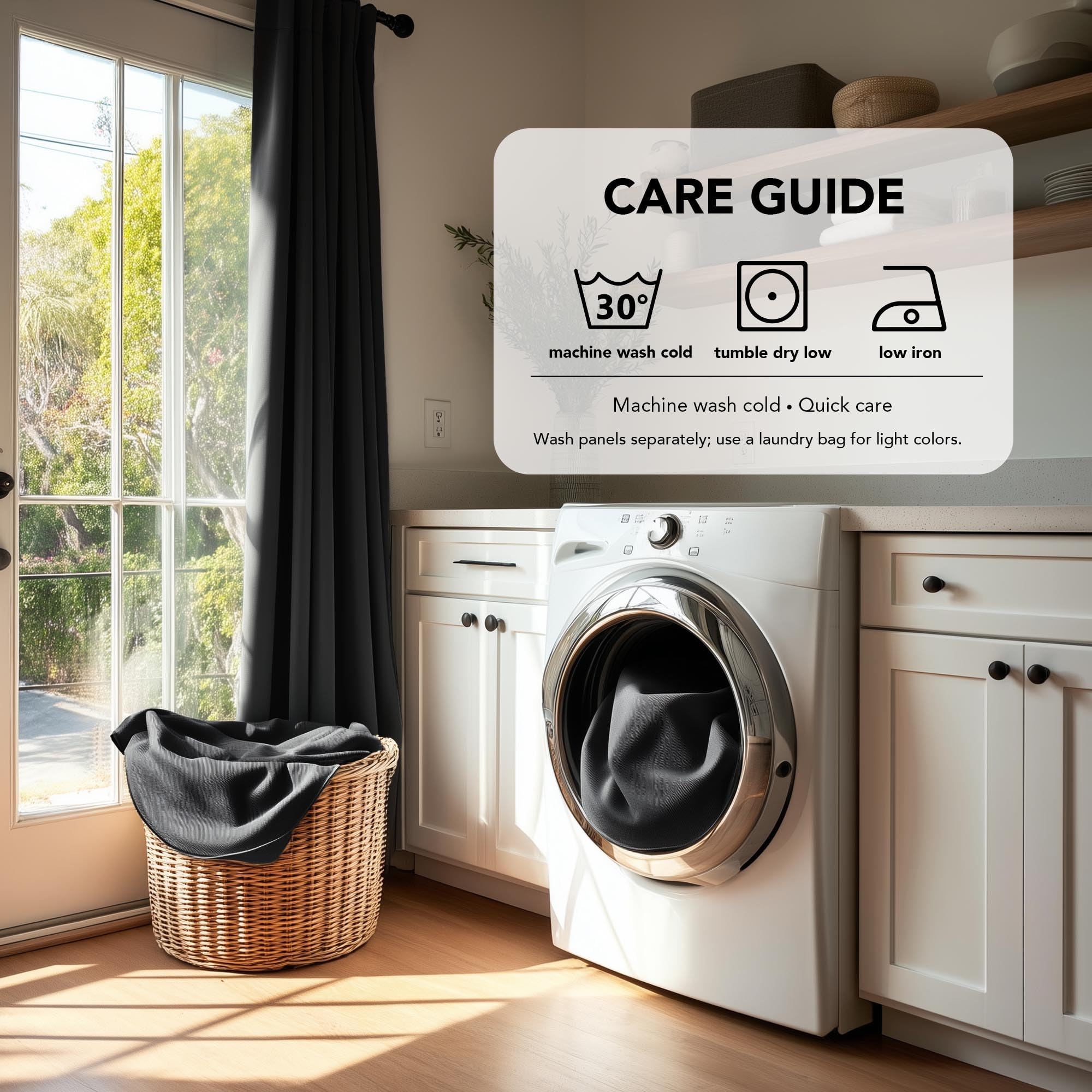 Deconovo Room Darkening Thermal Curtains, 2 Panels, Back Tab & Rod Pocket, Solid Color