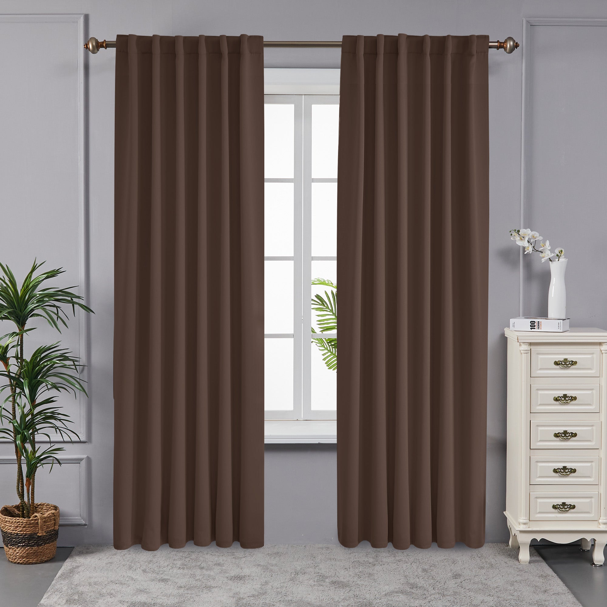 Deconovo 52" Back Tab Thermal Blackout Curtains (2 Panels)