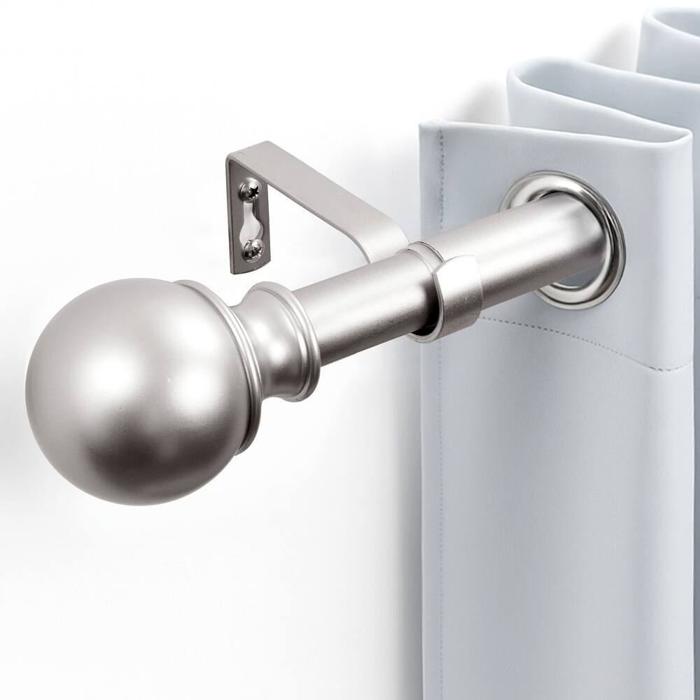 Deconovo Adjustable Curtain Rod with Modern Ball Finials for Windows, Durable Metal Window Curtain Rod, Easy Installation, 1 Set