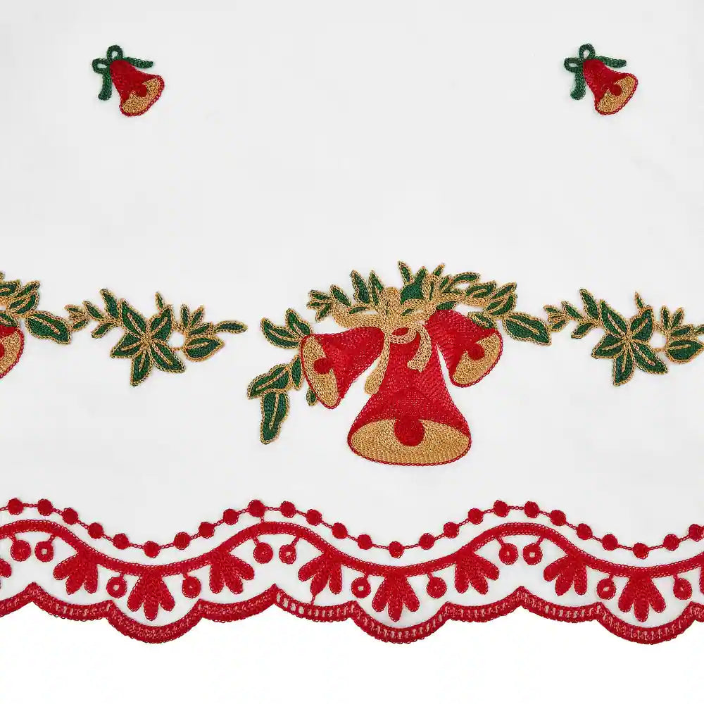 Deconovo Christmas Embroidered Sheer Curtains 2 Panels – Light Filtering Window Treatment