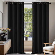 Deconovo Room Darkening Curtains for Living Room & Bedroom, Thermal Insulated Grommet Window Panels, Energy Saving Drapes, Navy Blue, 2 Panels