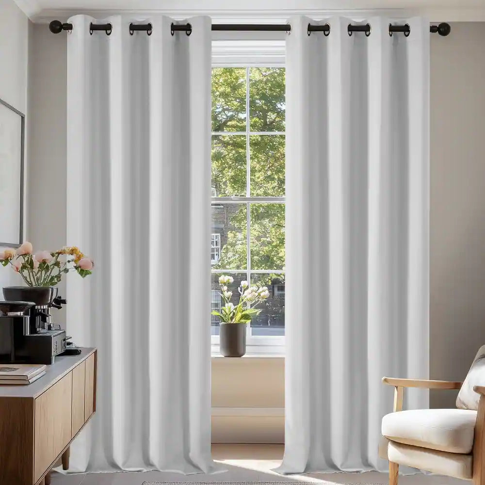 Deconovo Room Darkening Curtains for Living Room & Bedroom, Thermal Insulated Grommet Window Panels, Energy Saving Drapes, Navy Blue, 2 Panels