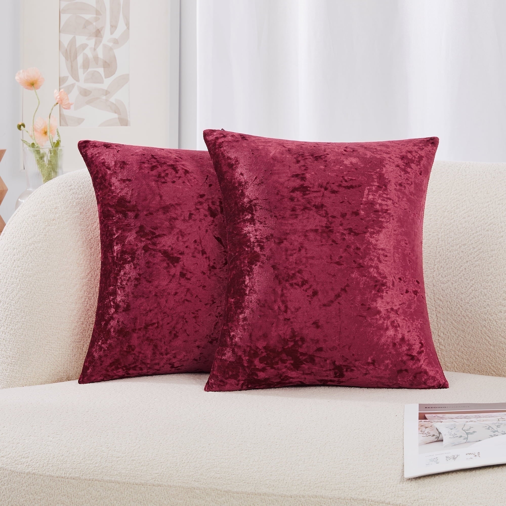 Wine Red-Crushed Velvet