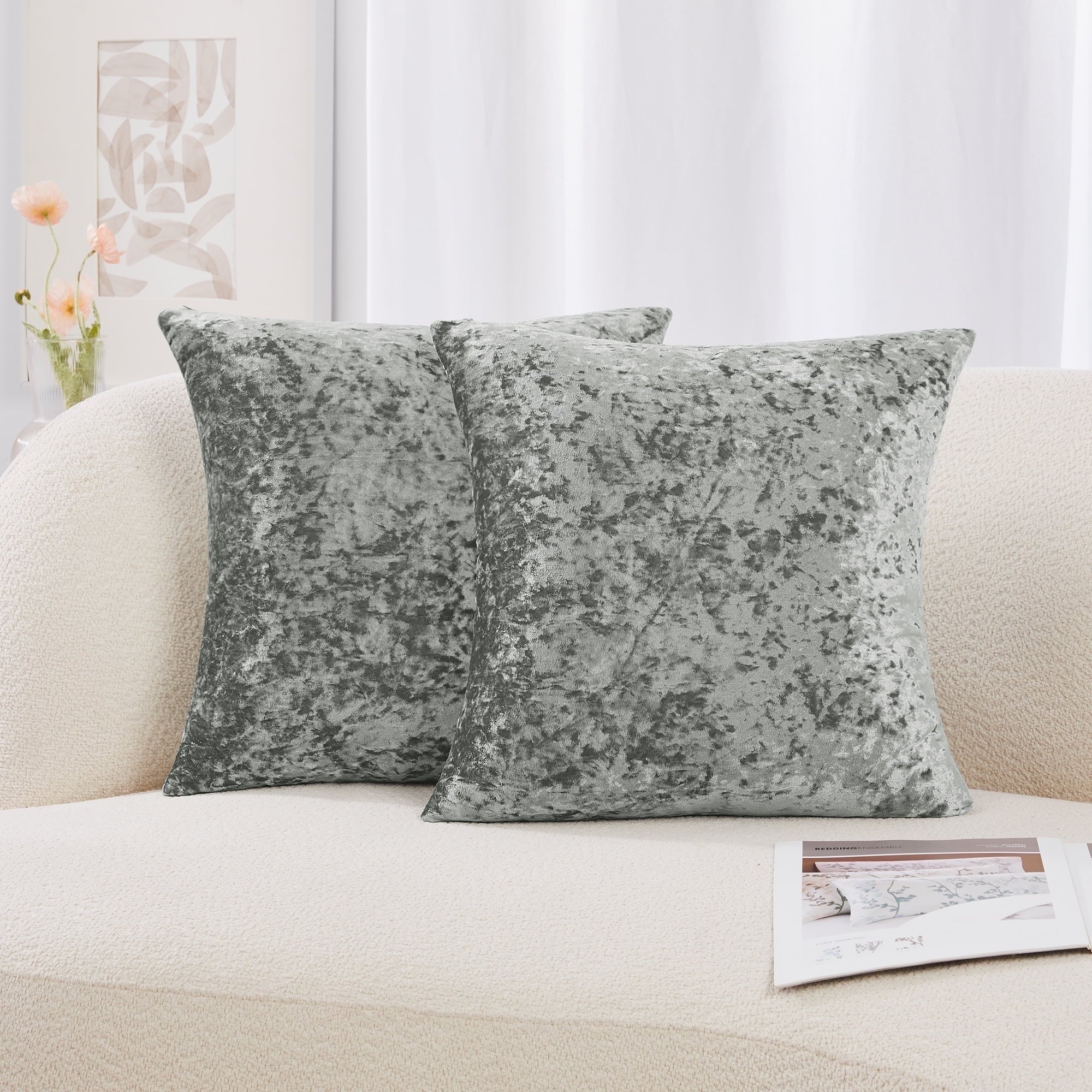 Gray-Crushed Velvet