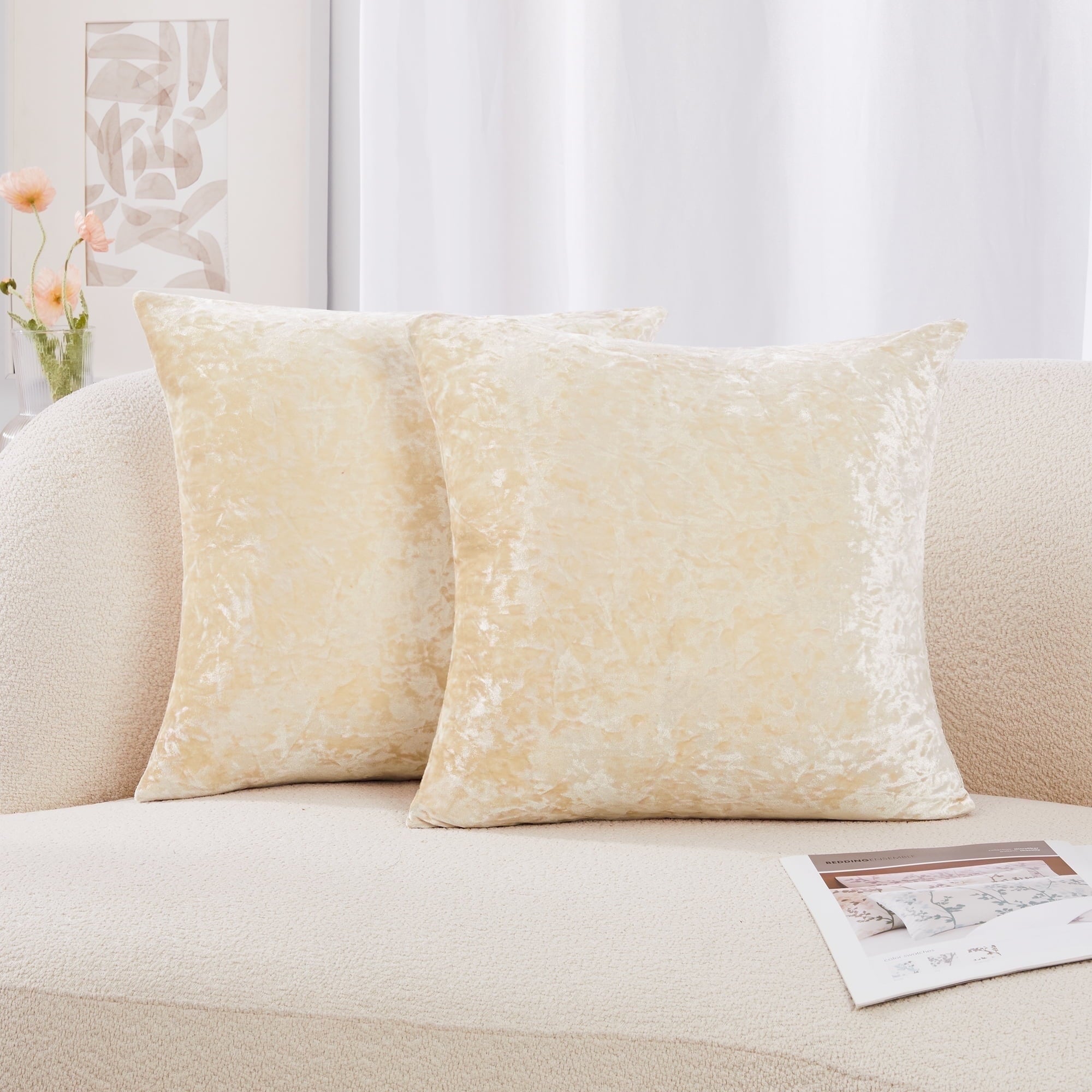 Beige-Crushed Velvet