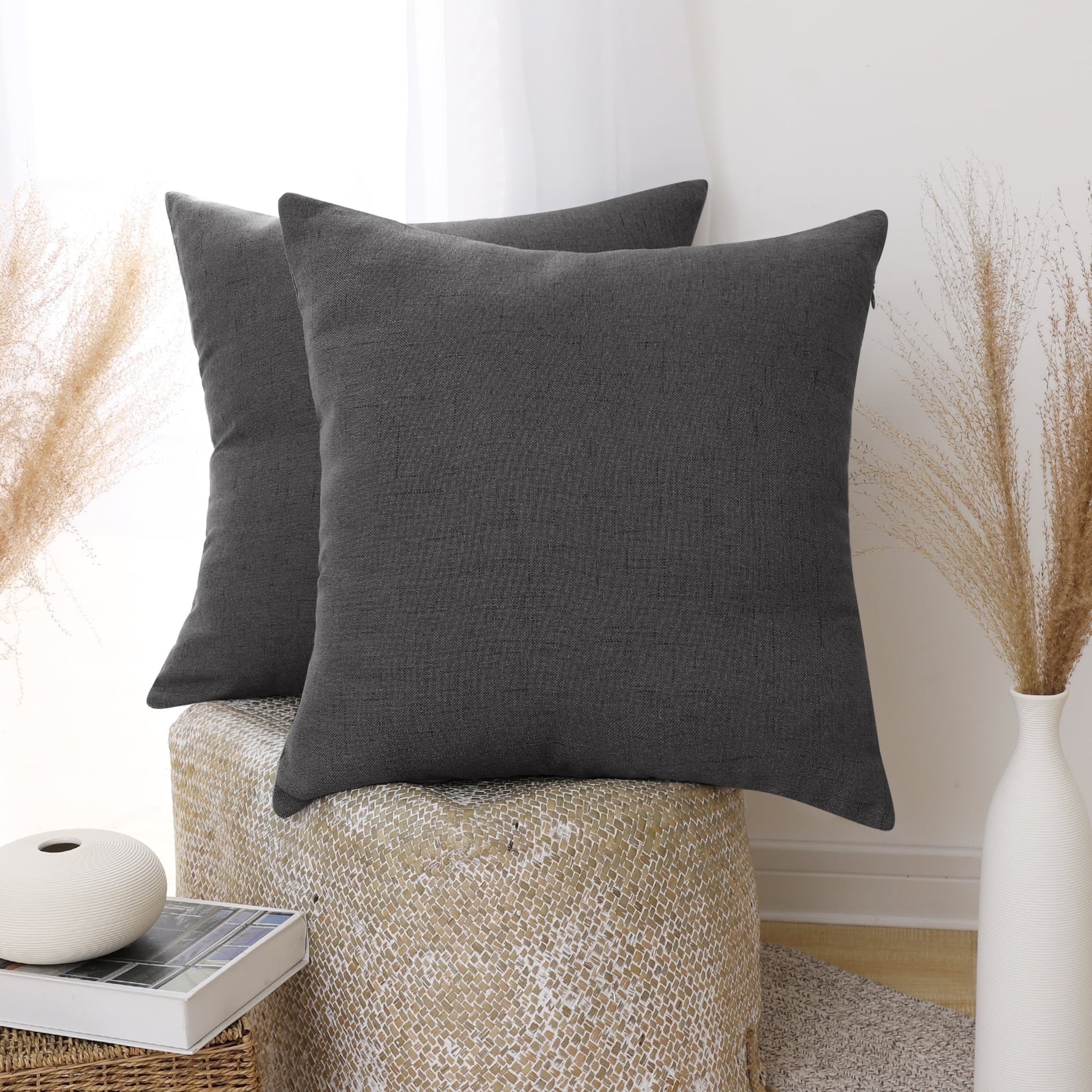 Dark Gray-Faux Linen
