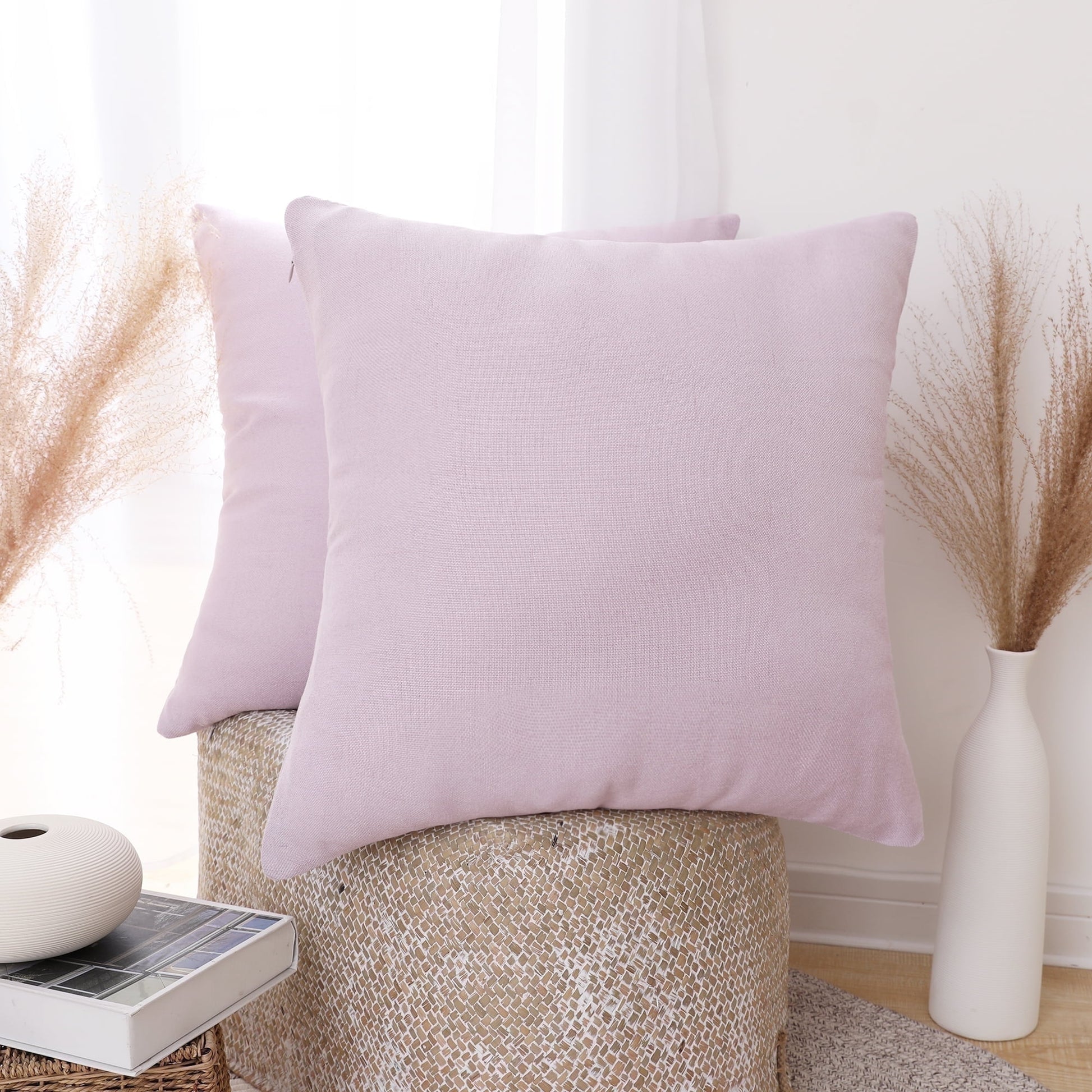Pink-Faux Linen