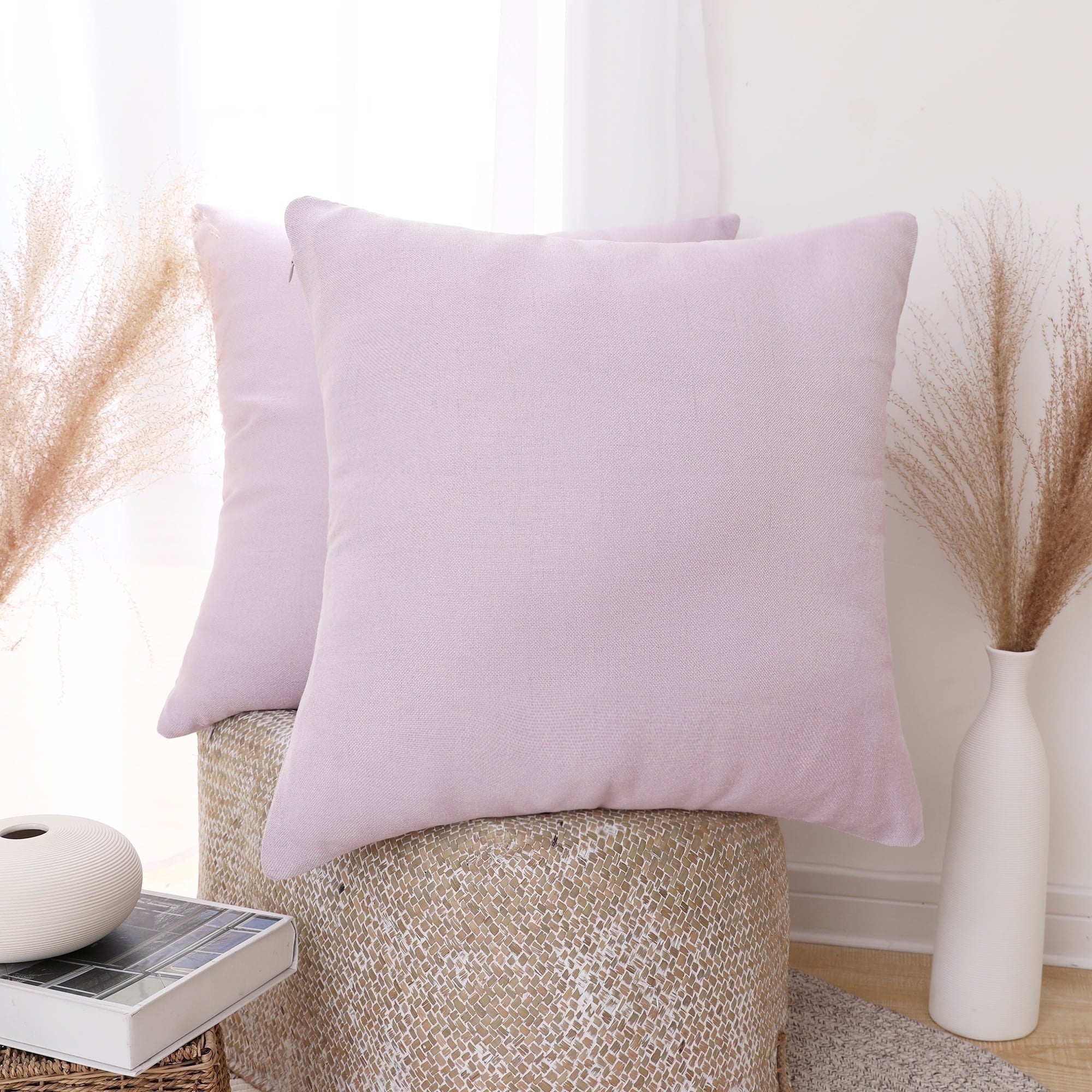 Pink-Faux Linen