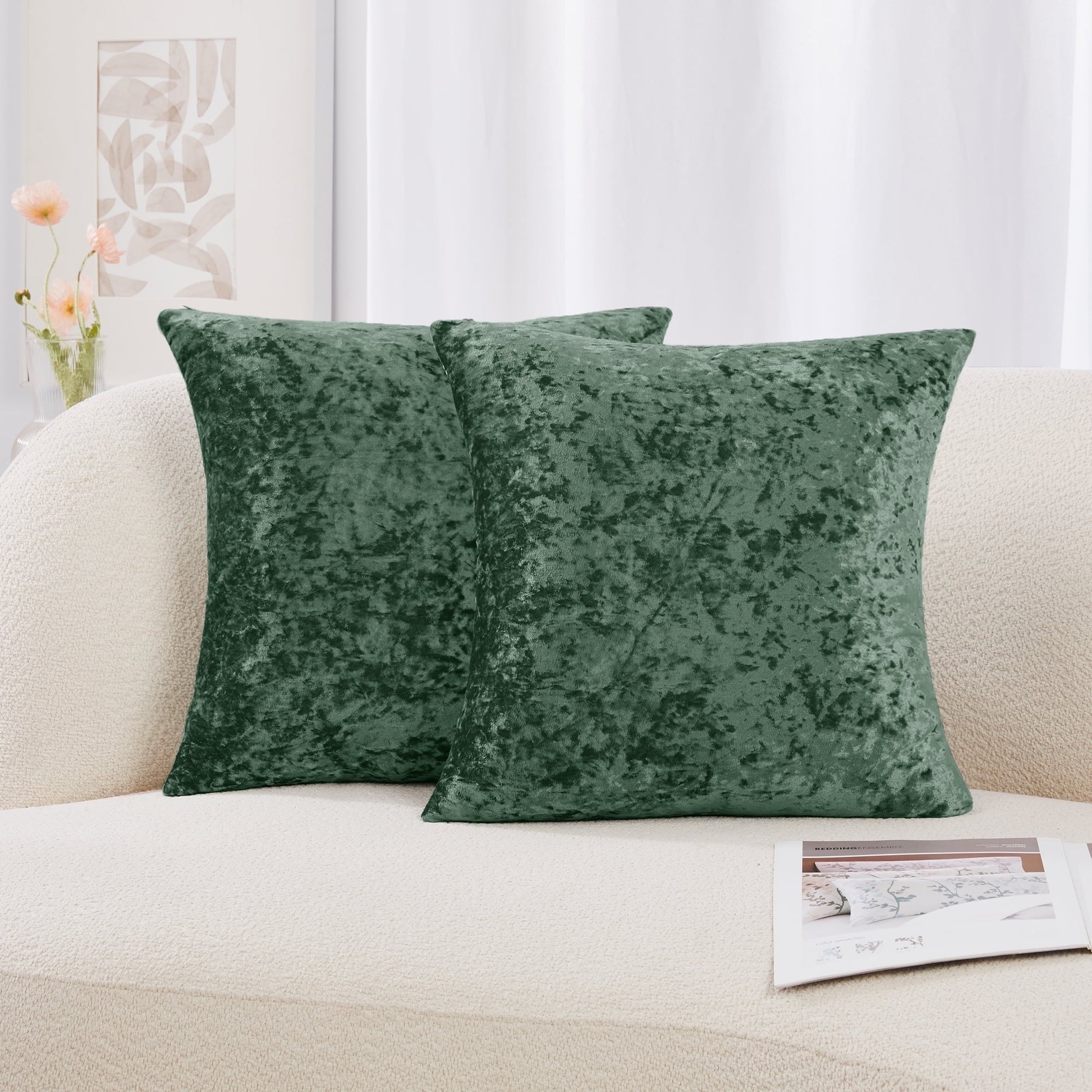 Dark Green-Crushed Velvet