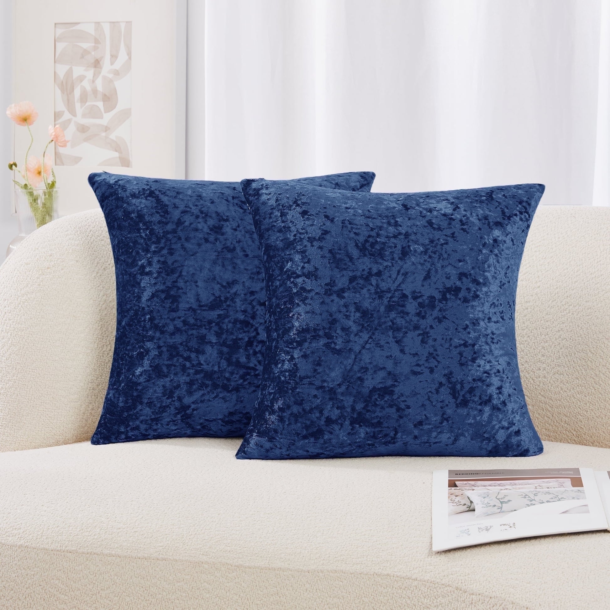 Navy Blue-Crushed Velvet