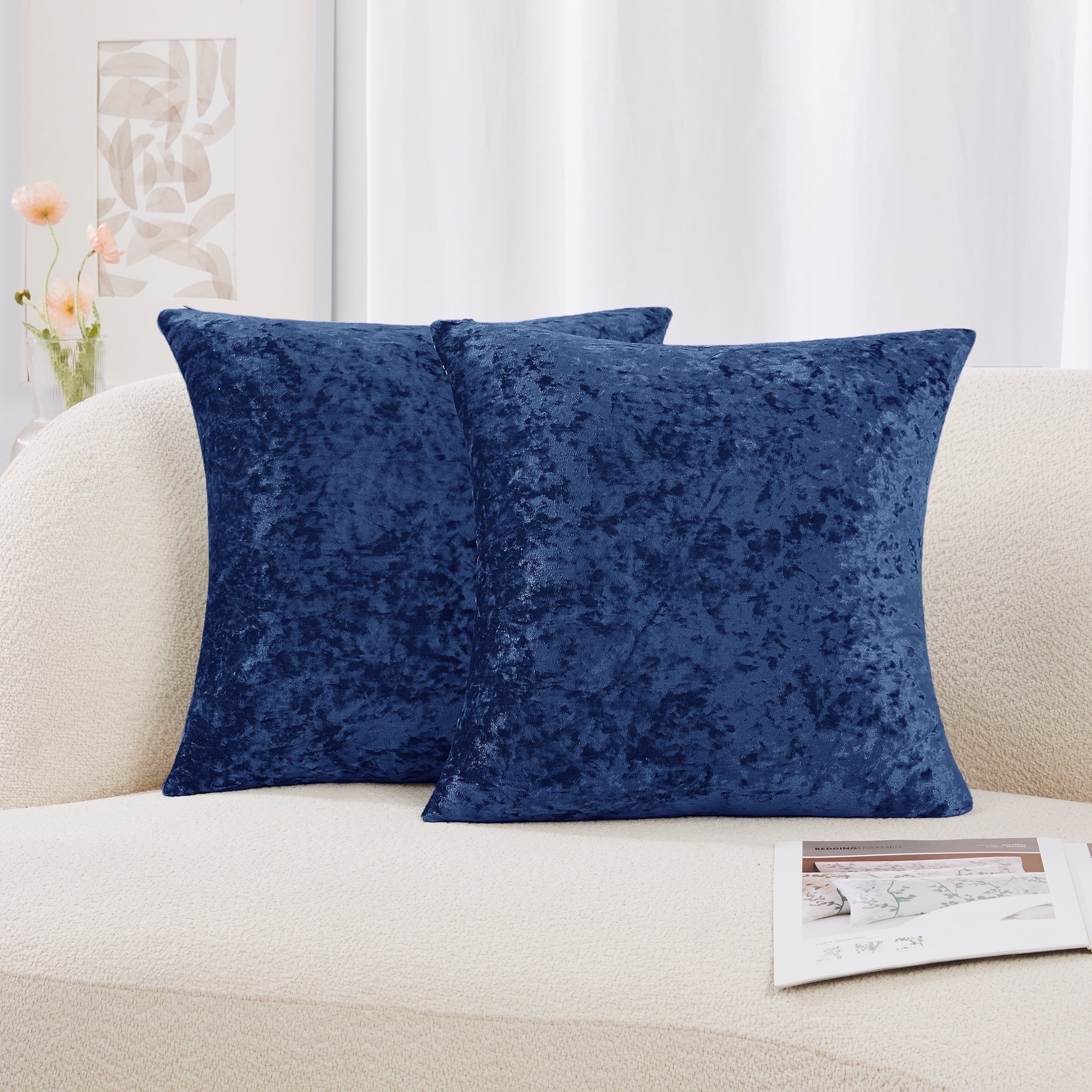 Navy Blue-Crushed Velvet