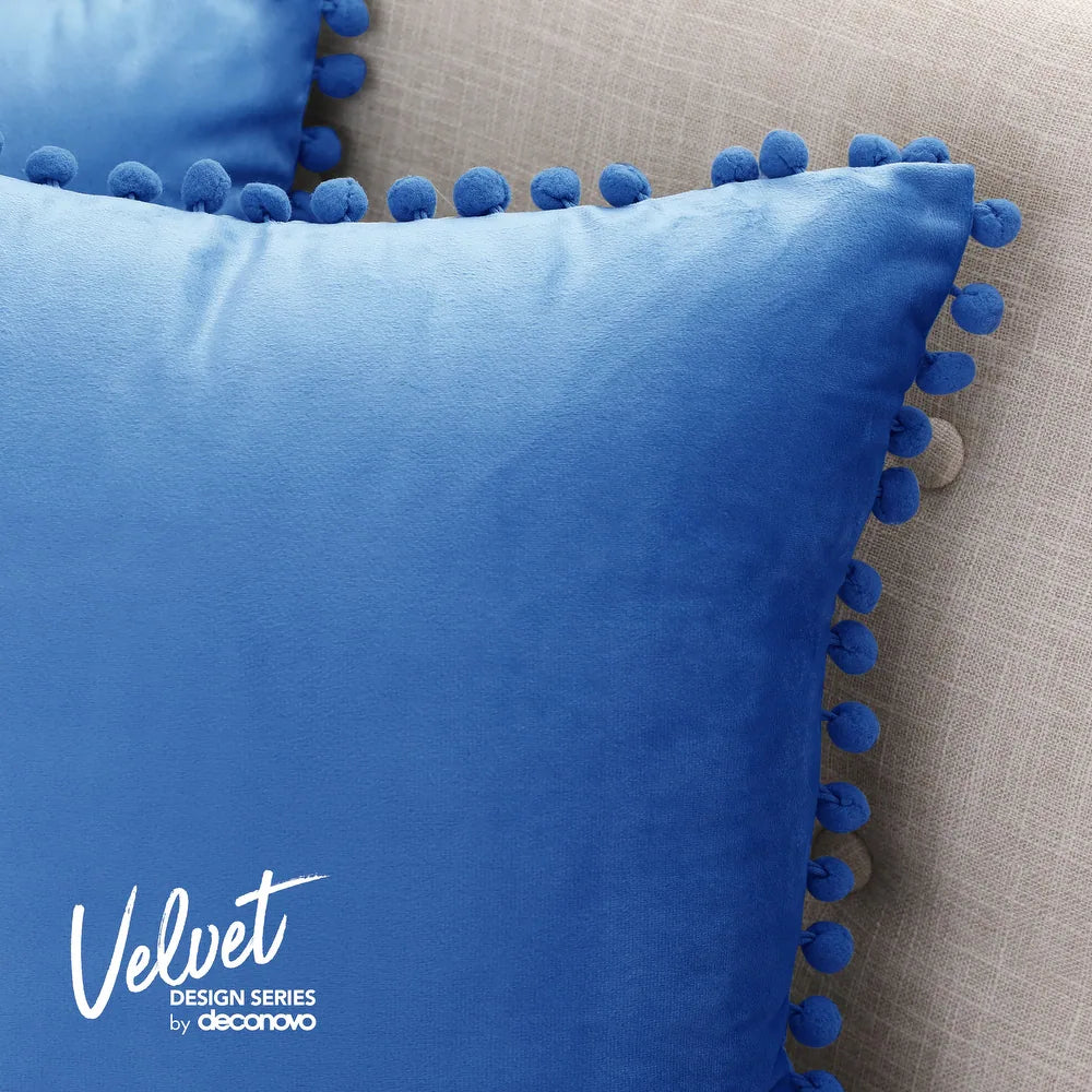 Deconovo Velvet Pom-Pom Throw Pillow Covers 2-Pack, Multiple Sizes
