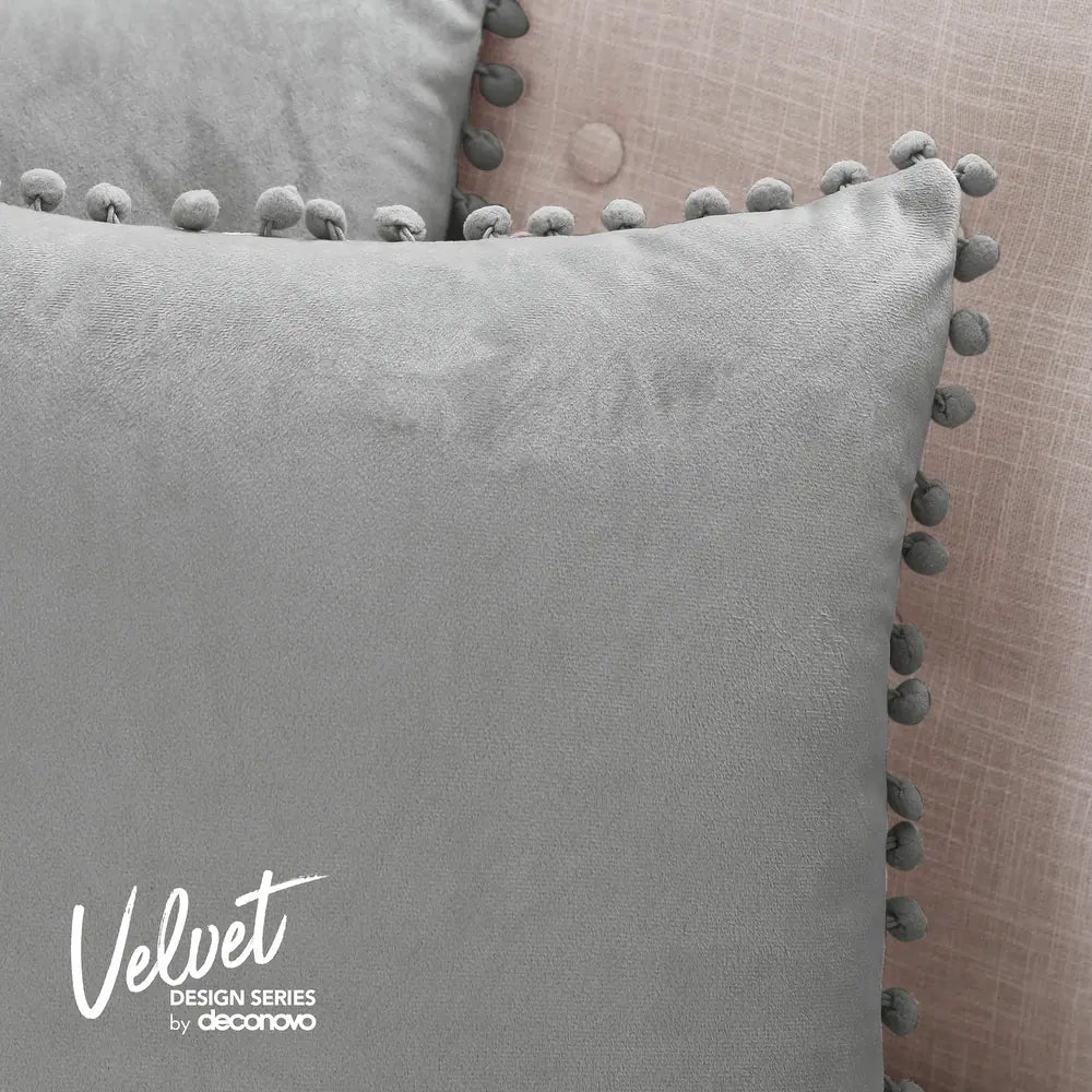 Deconovo Velvet Pom-Pom Throw Pillow Covers 2-Pack, Multiple Sizes