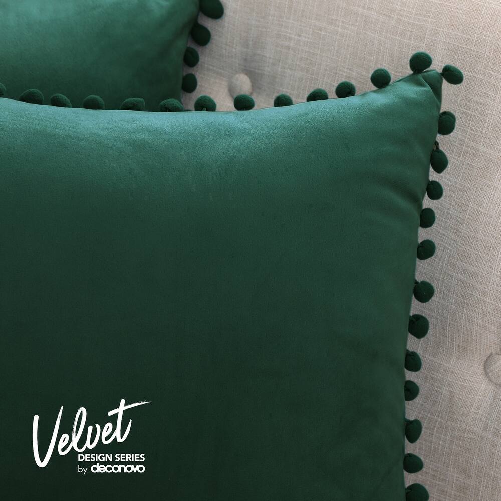 Deconovo Velvet Pom-Pom Throw Pillow Covers 2-Pack, Multiple Sizes