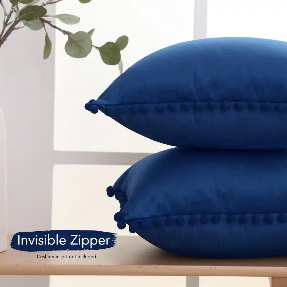 Deconovo Velvet Pom-Pom Throw Pillow Covers 2-Pack, Multiple Sizes