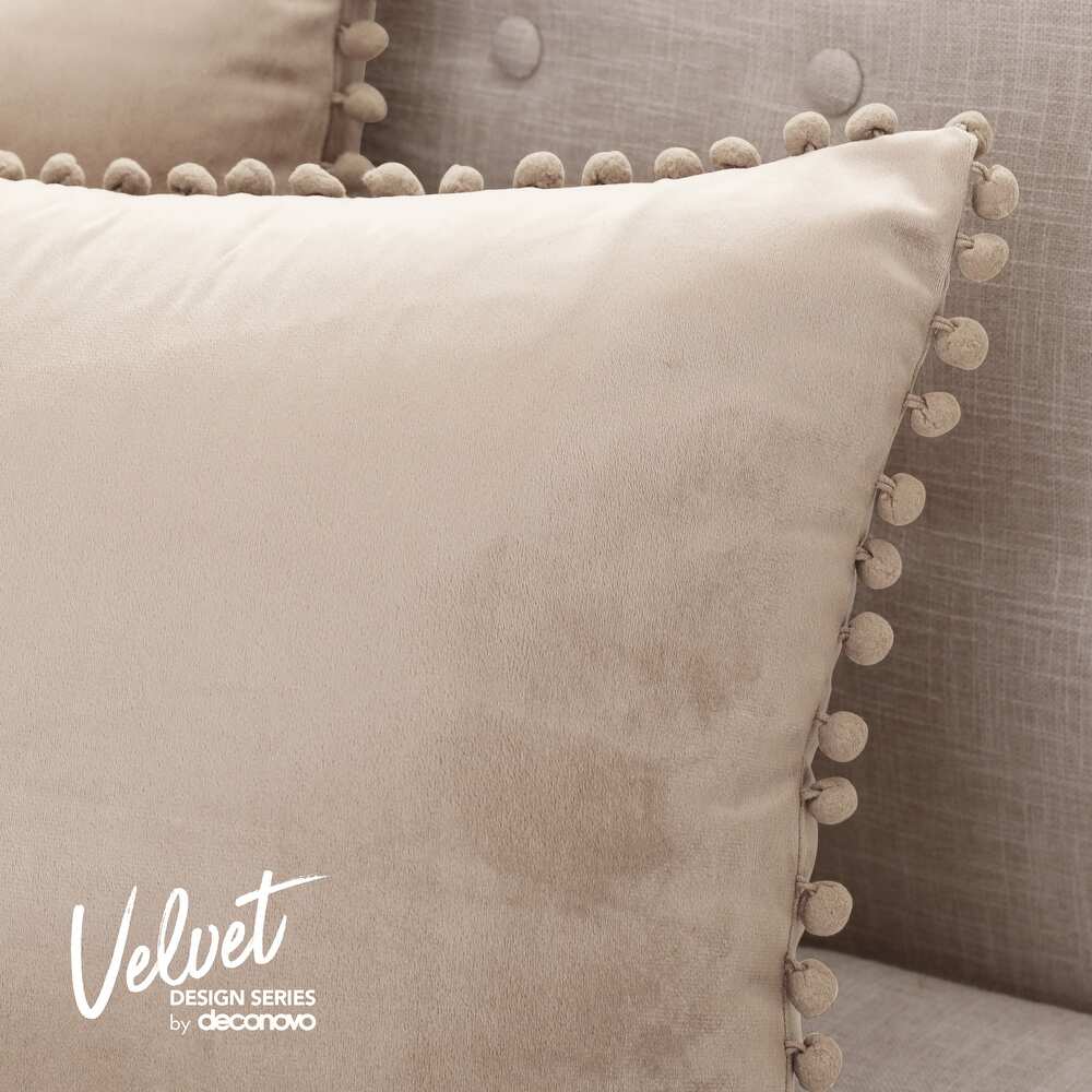 Deconovo Velvet Pom-Pom Throw Pillow Covers 2-Pack, Multiple Sizes
