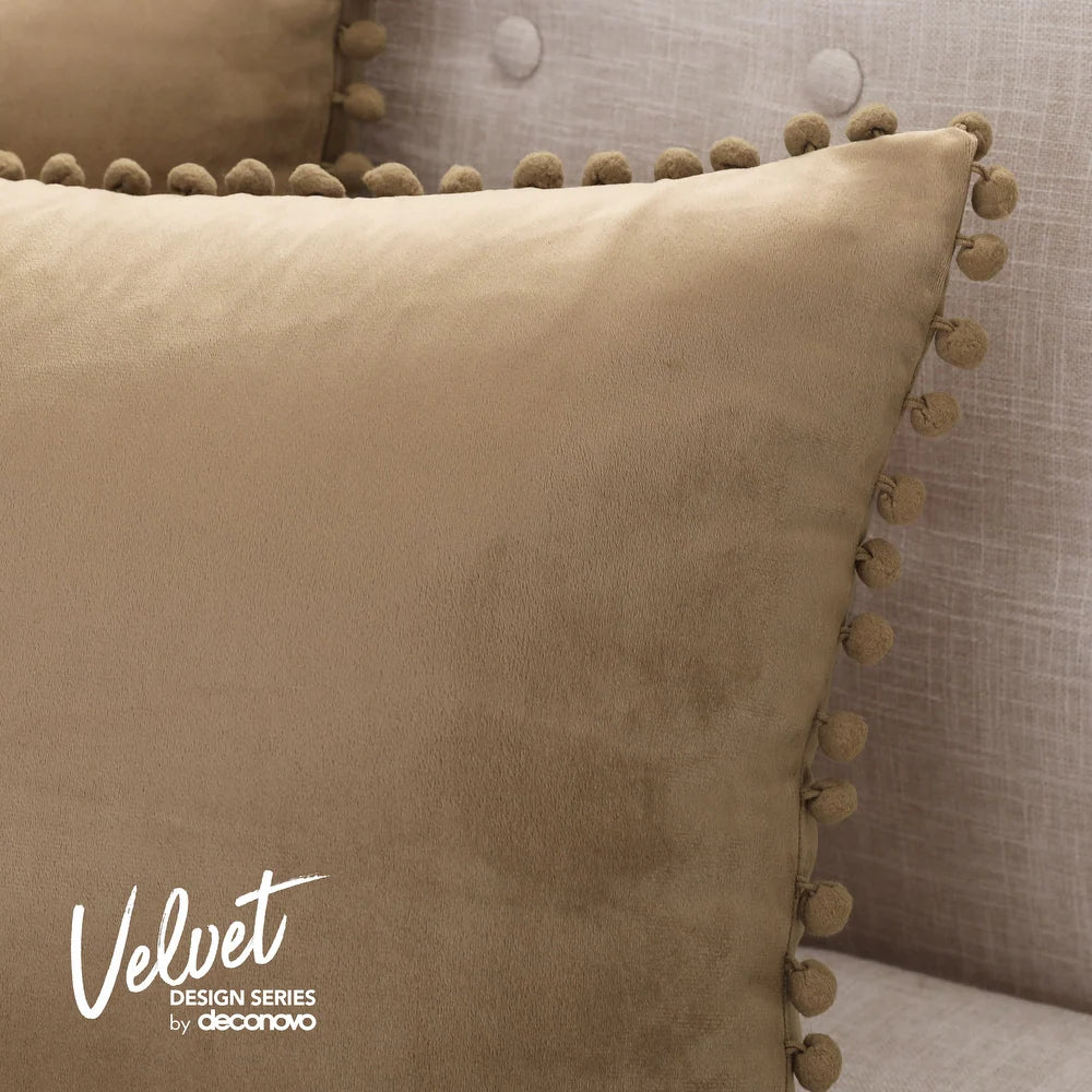 Deconovo Velvet Pom-Pom Throw Pillow Covers 2-Pack, Multiple Sizes