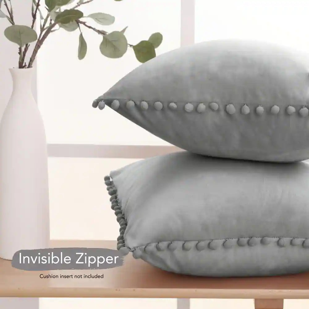 Deconovo Velvet Pom-Pom Throw Pillow Covers 2-Pack, Multiple Sizes