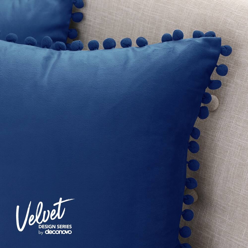 Deconovo Velvet Pom-Pom Throw Pillow Covers 2-Pack, Multiple Sizes