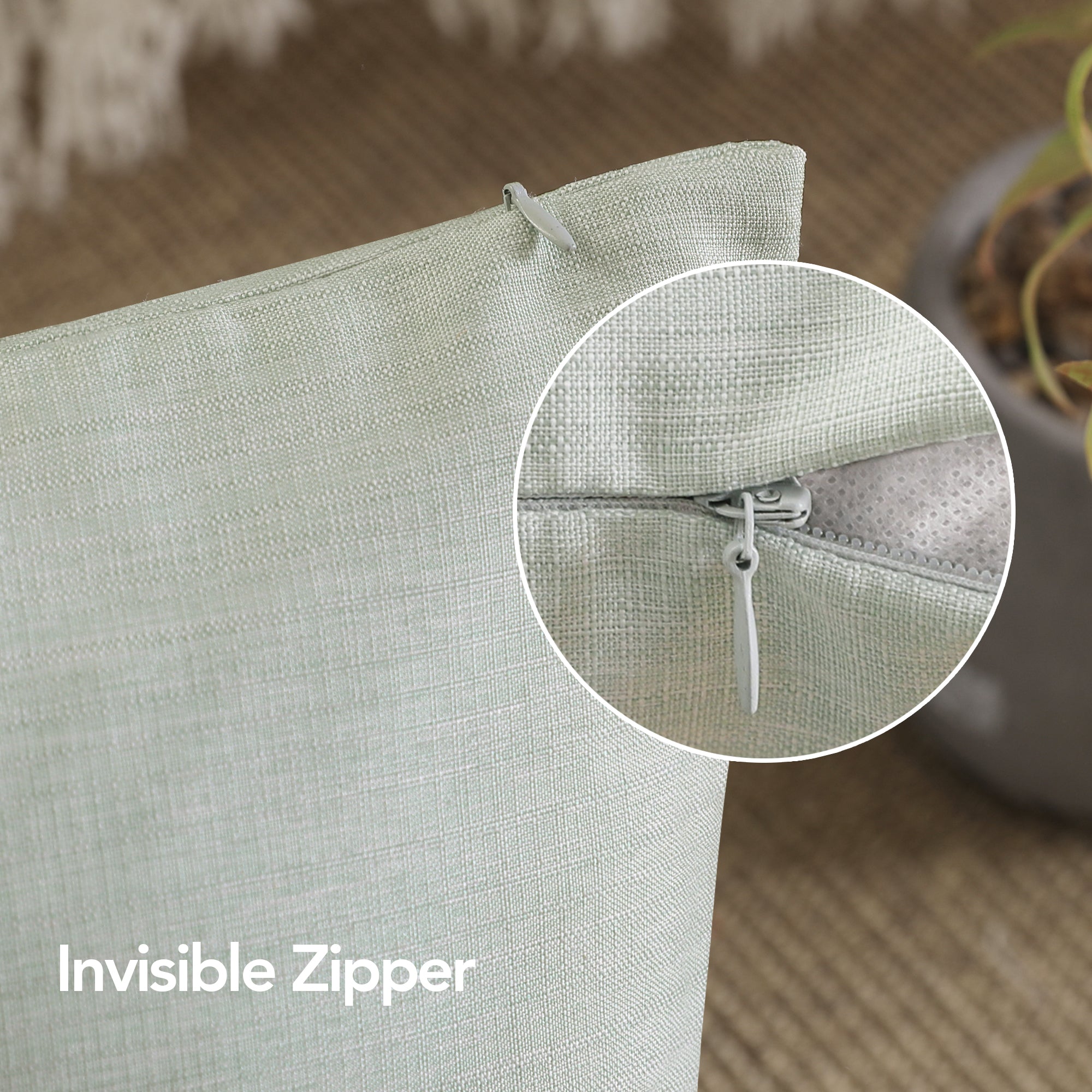Deconovo 4 Pack Faux Linen Pillow Covers with Hidden Zipper