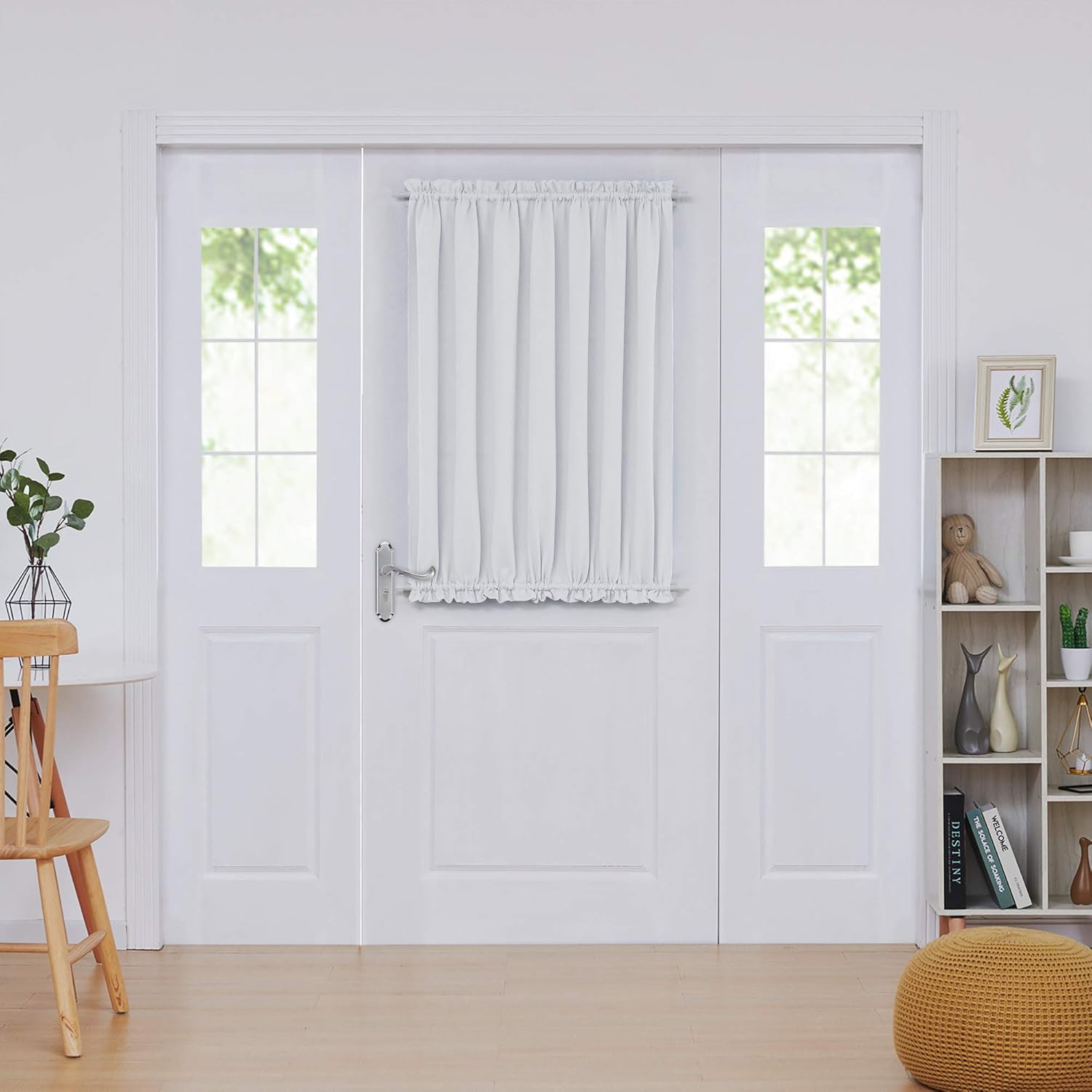 Deconovo Blackout Door Curtain Panel with Adjustable Tieback for Glass Doors, Solid Color, 1 Panel