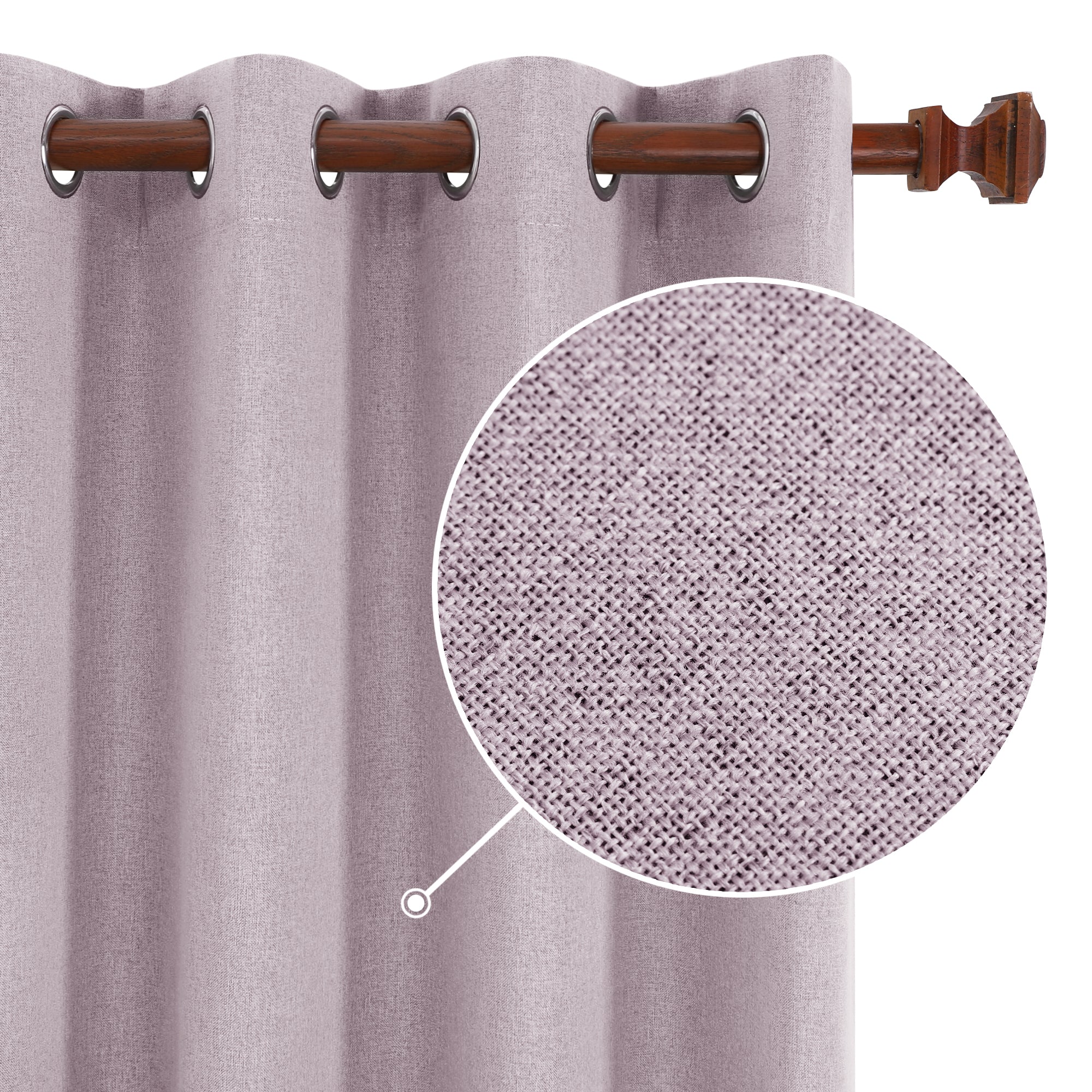 Deconovo 100% Blackout Faux Linen Curtains 2 Panels – Multiple Sizes
