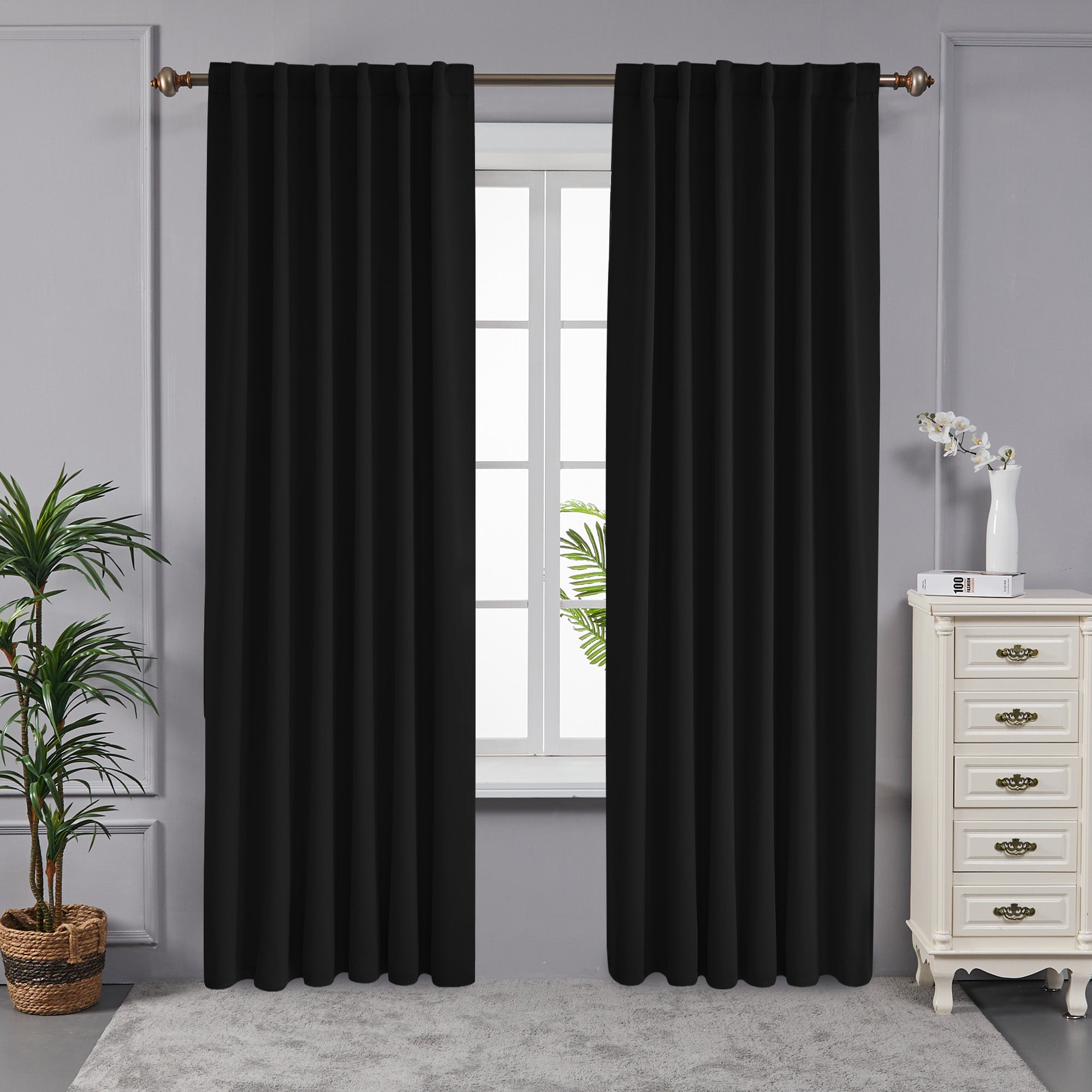 Deconovo 52" Back Tab Thermal Blackout Curtains (2 Panels)