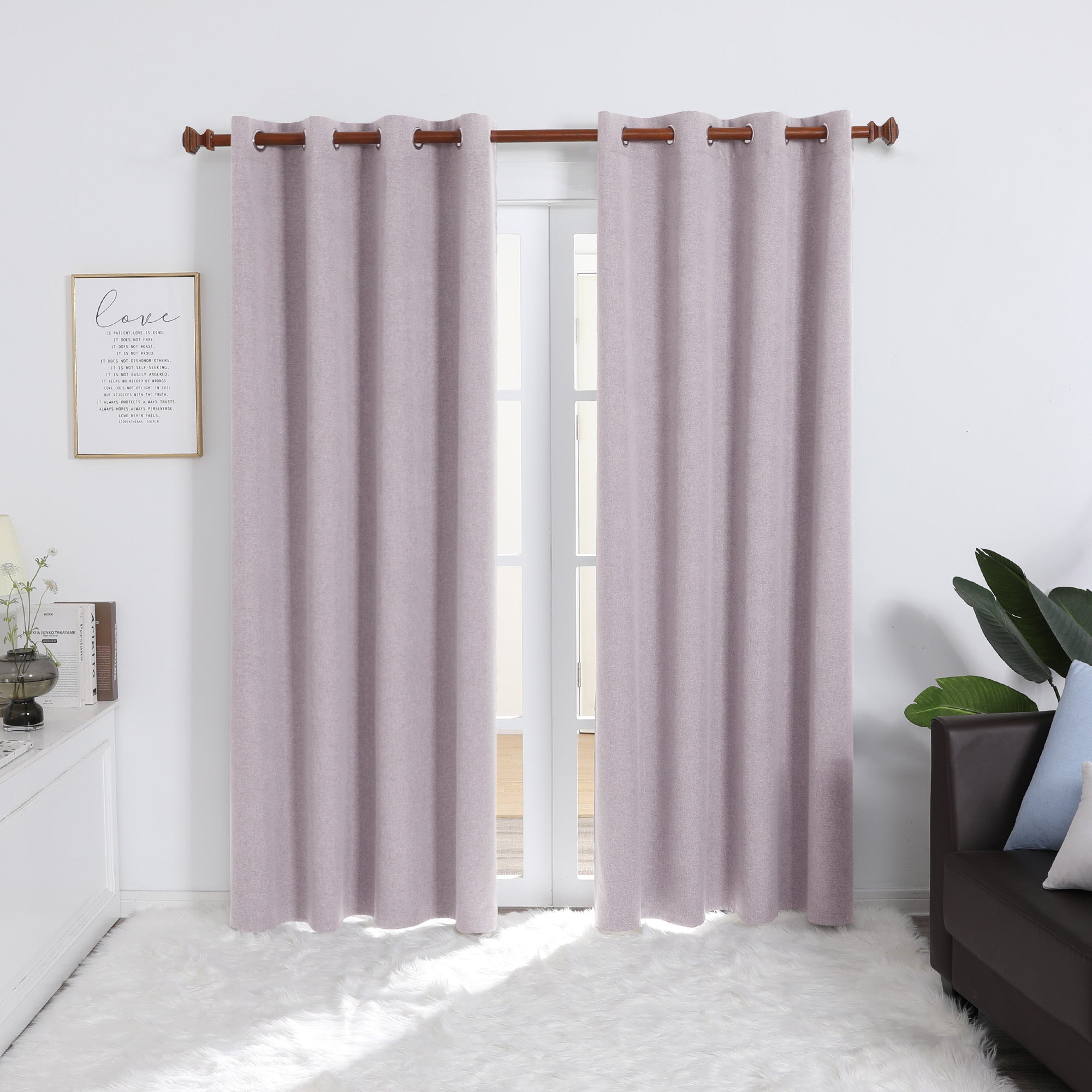 Deconovo 100% Blackout Faux Linen Curtains 2 Panels – Multiple Sizes