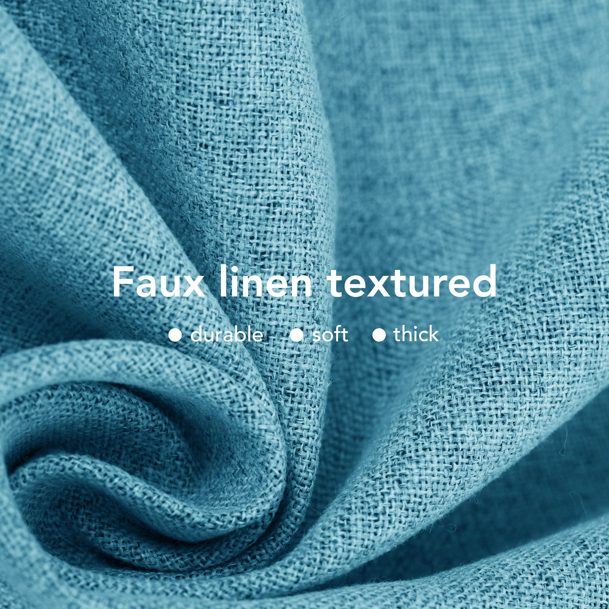Deconovo 100% Blackout Faux Linen Curtains 2 Panels – Multiple Sizes